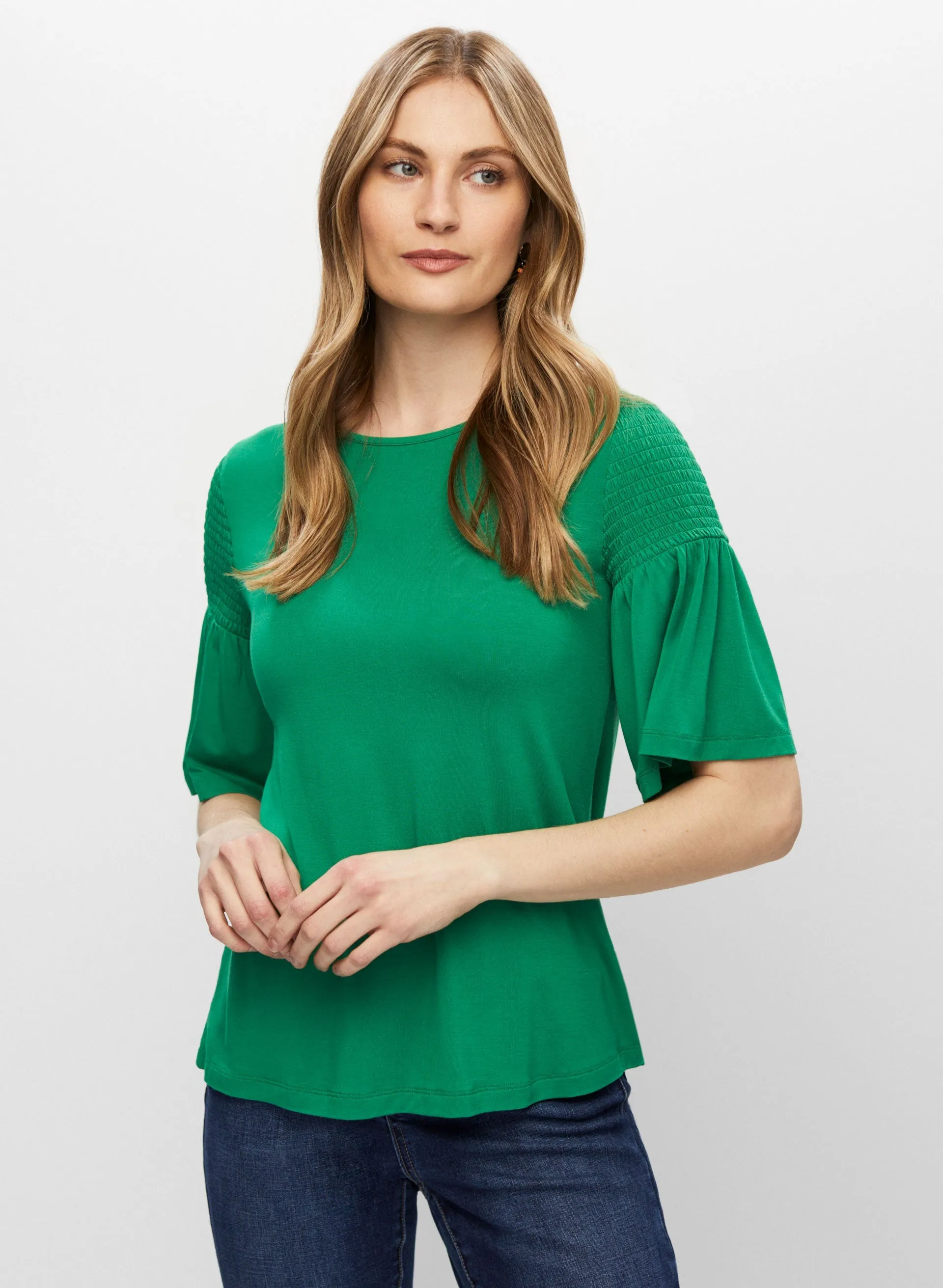 Smocked Flare Sleeve Top sold by Melanie Lyne product image thumbnail 5