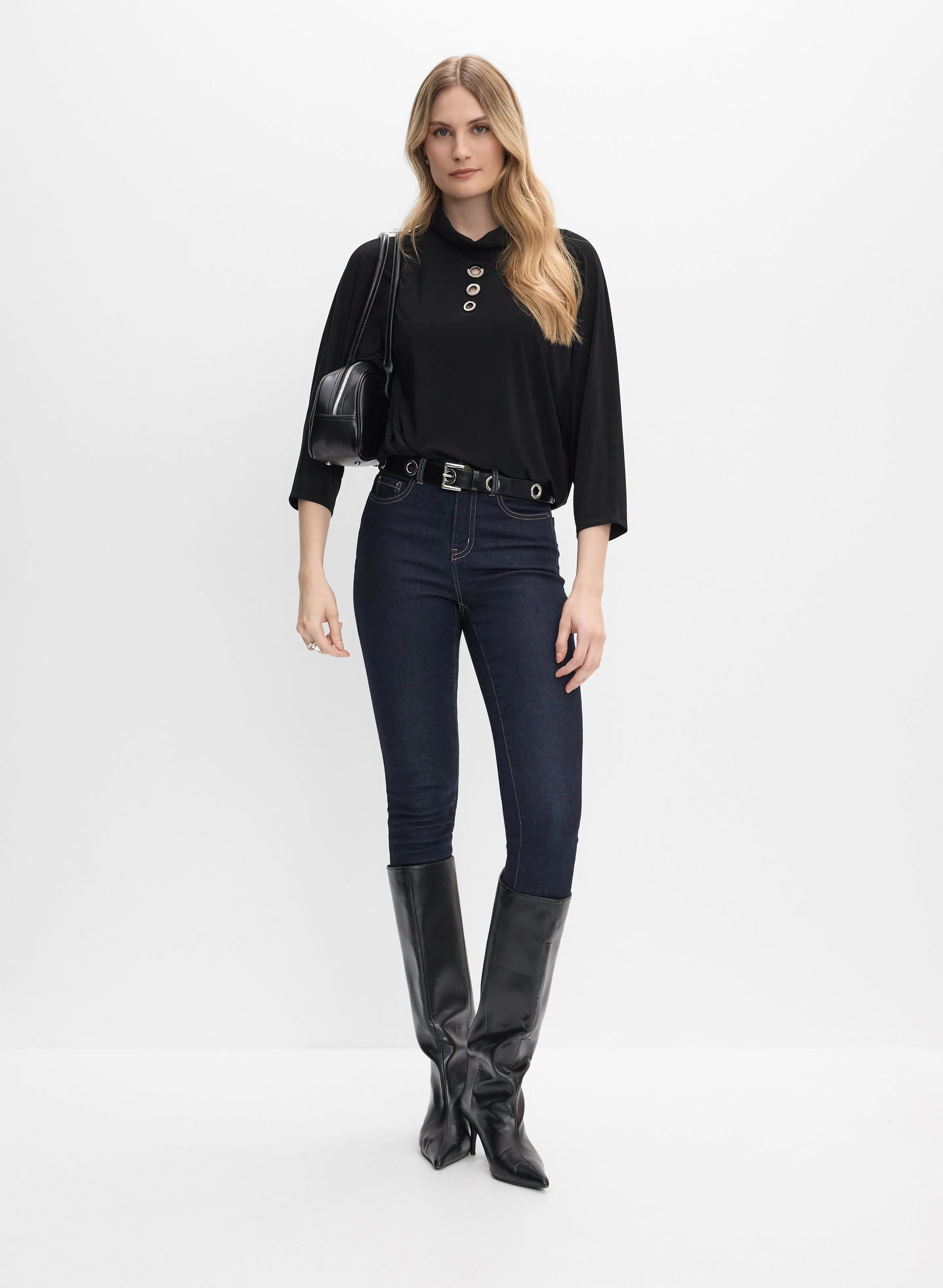 Joseph Ribkoff - Eyelet Mock Neck Top sold by Melanie Lyne product image thumbnail 4