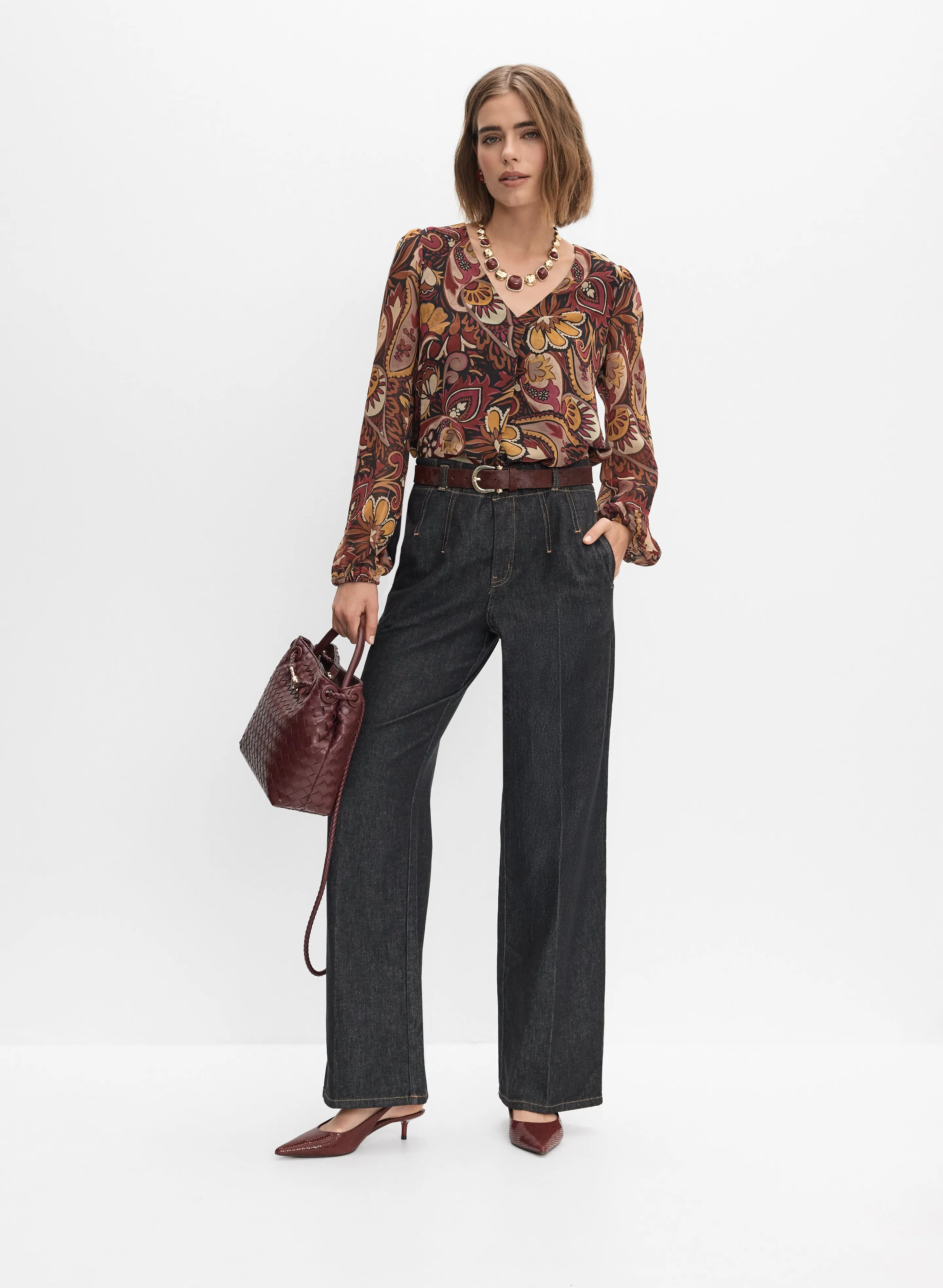 Paisley Balloon Sleeve Blouse sold by Melanie Lyne product image thumbnail 2