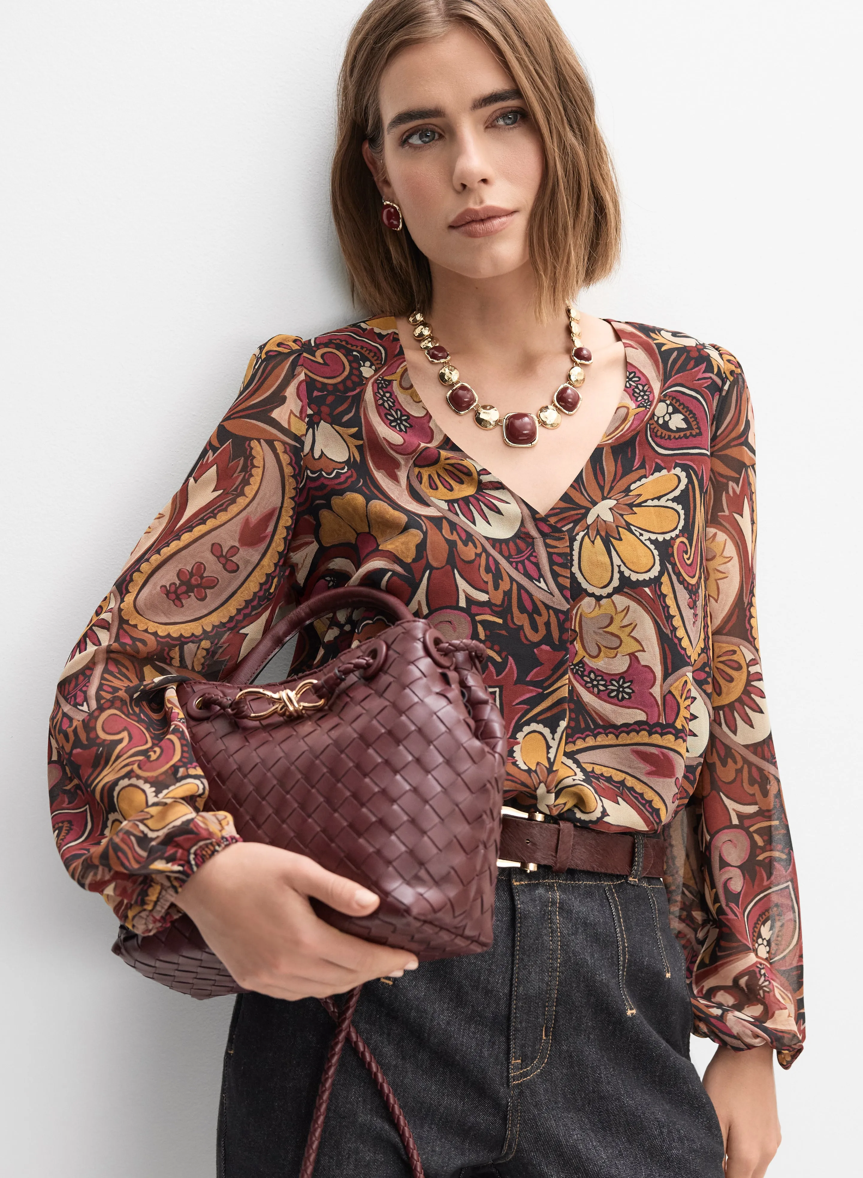 Paisley Balloon Sleeve Blouse sold by Melanie Lyne