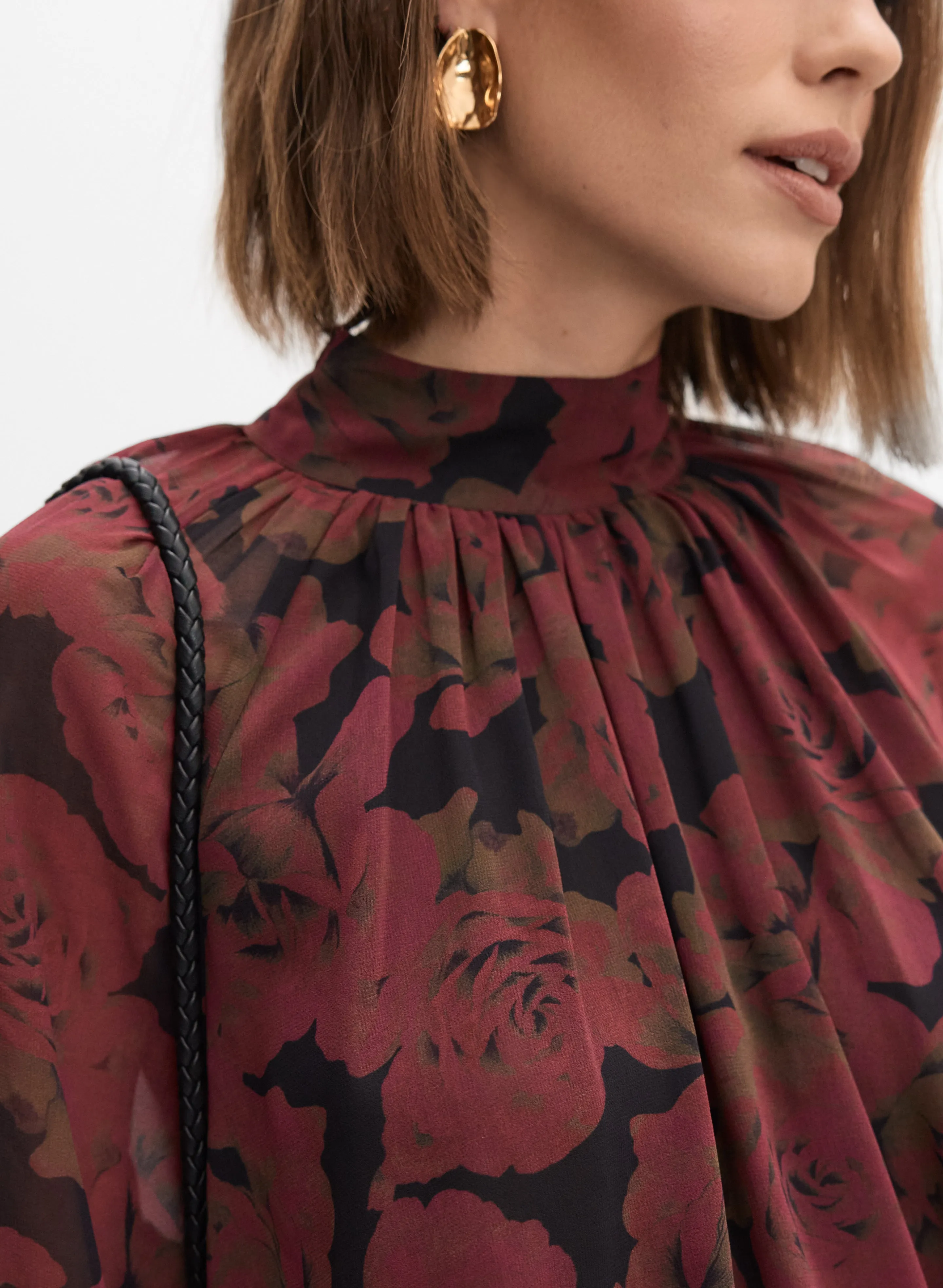 Rose Print Chiffon Blouse sold by Melanie Lyne product image thumbnail 2