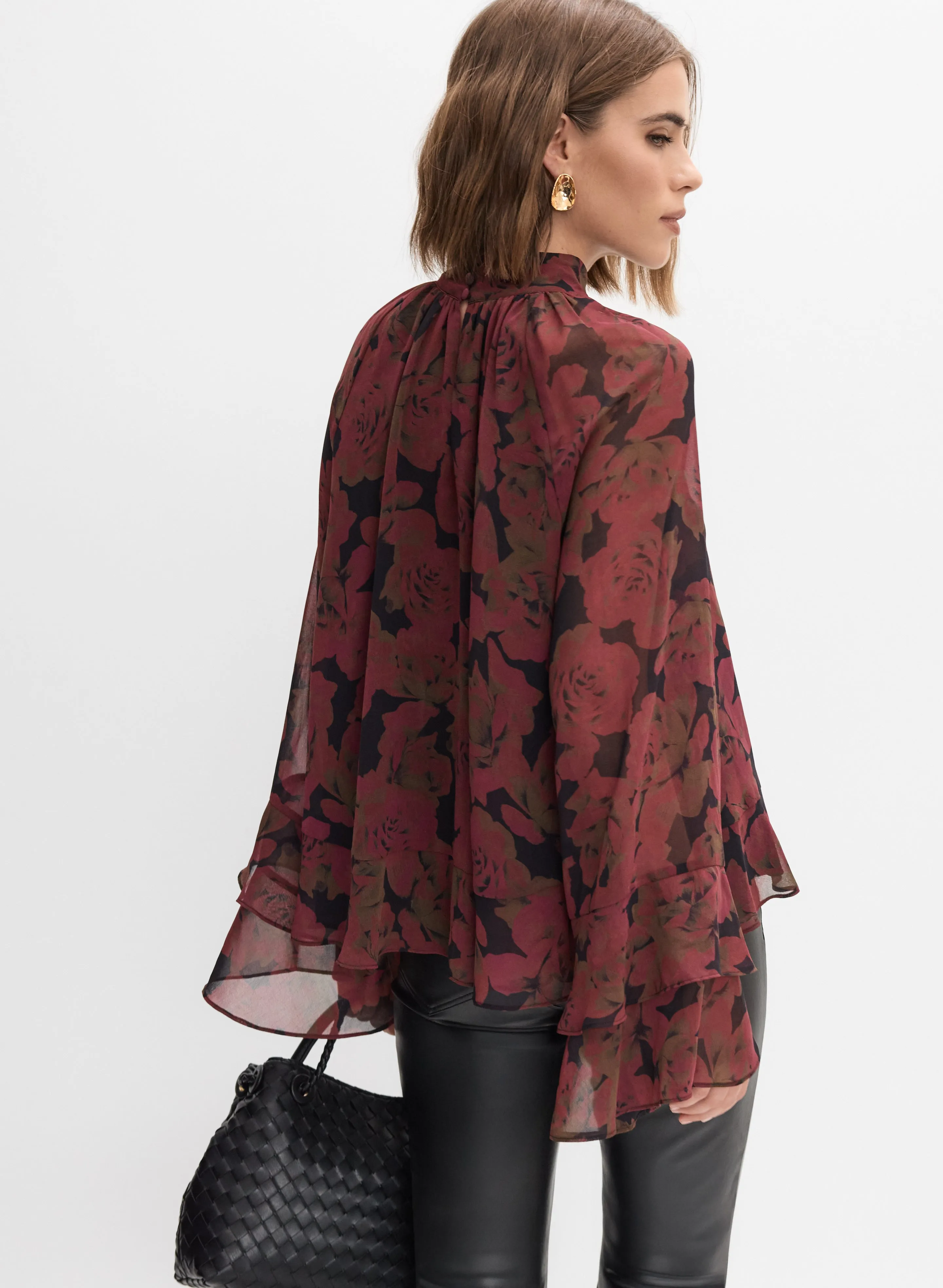 Rose Print Chiffon Blouse sold by Melanie Lyne product image thumbnail 4