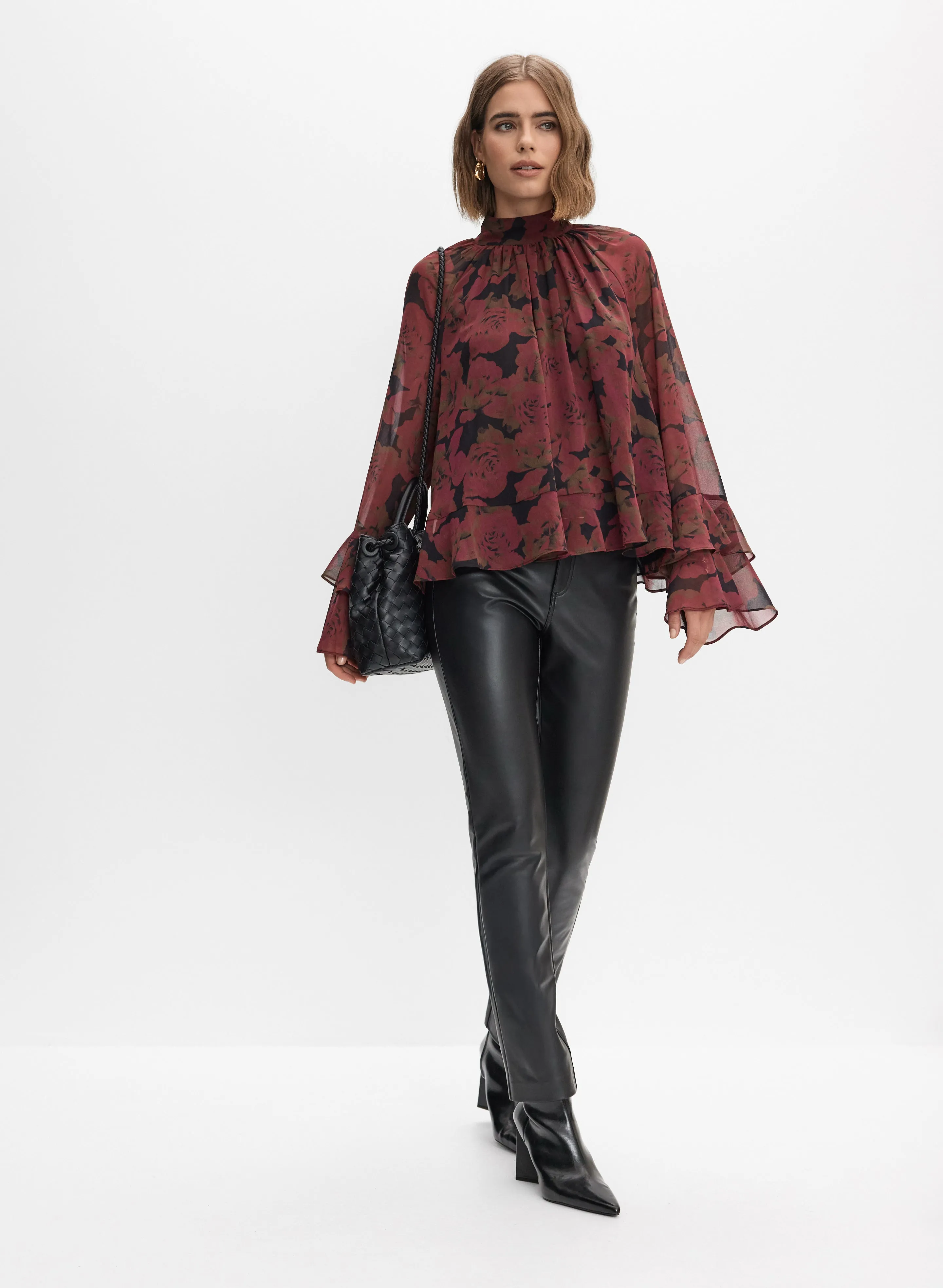 Rose Print Chiffon Blouse sold by Melanie Lyne product image thumbnail 3