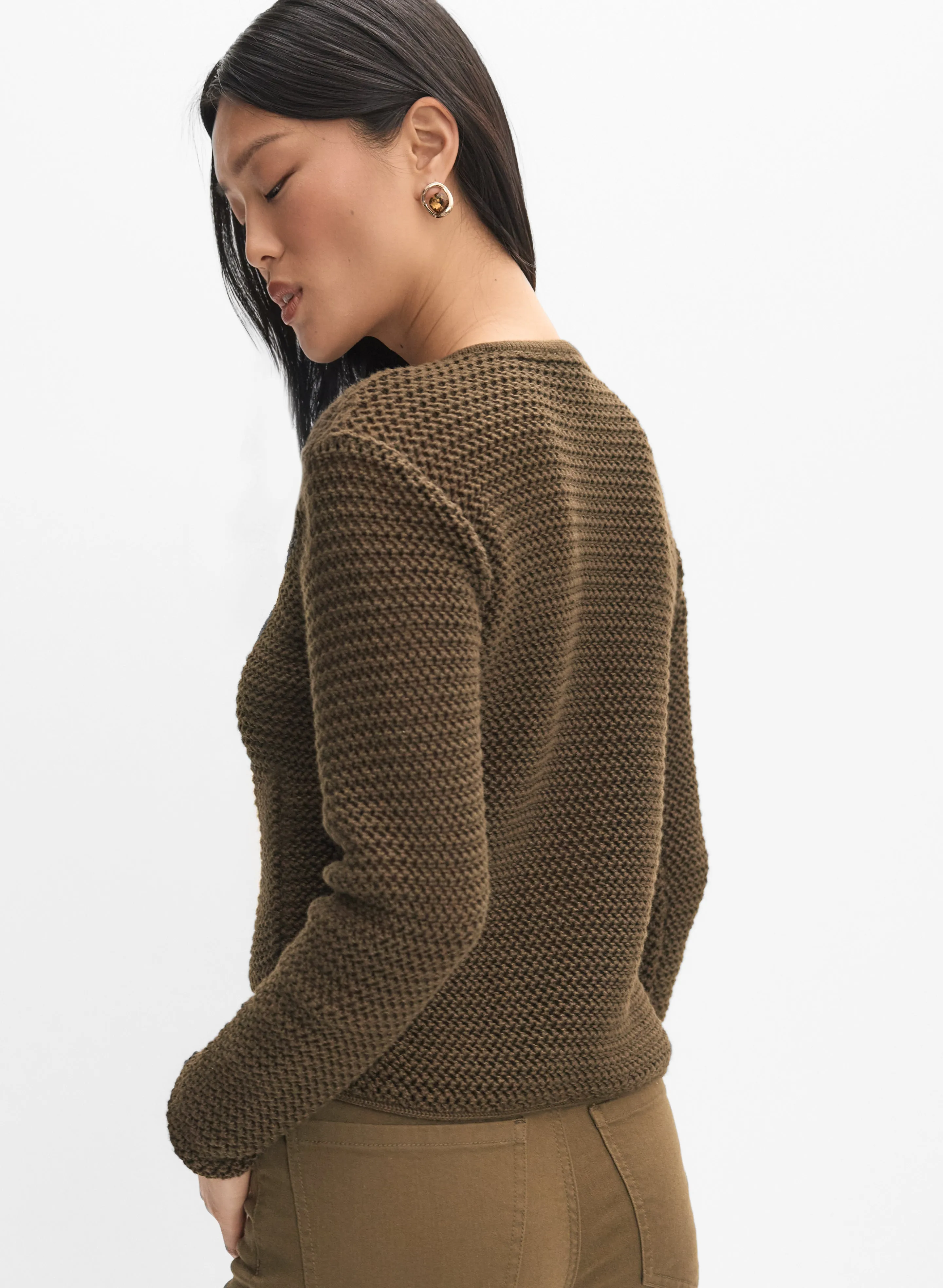 Cropped Crew Neck Cardigan sold by Melanie Lyne product image thumbnail 5