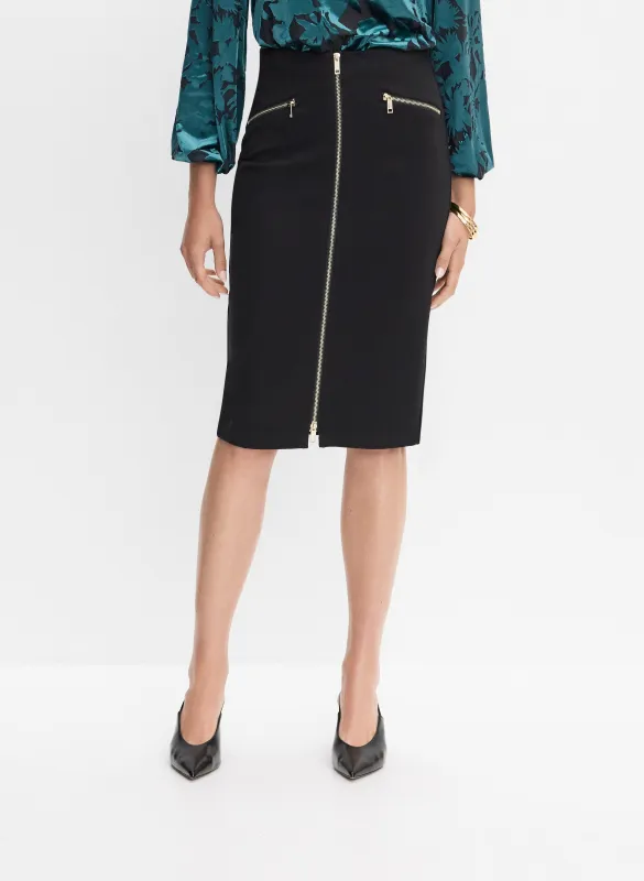 Zip-Front Pencil Skirt sold by Melanie Lyne