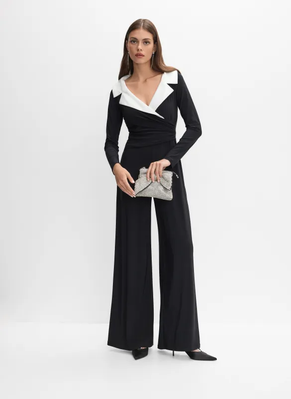 Joseph Ribkoff - Tuxedo Illusion Jumpsuit sold by Melanie Lyne