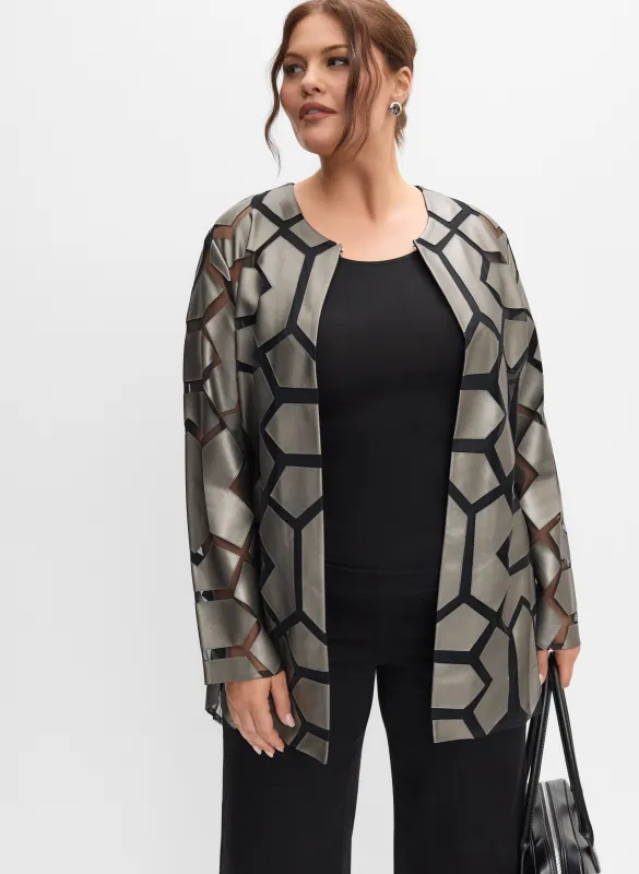 Joseph Ribkoff - Geometric Mesh Jacket made by Melanie Lyne