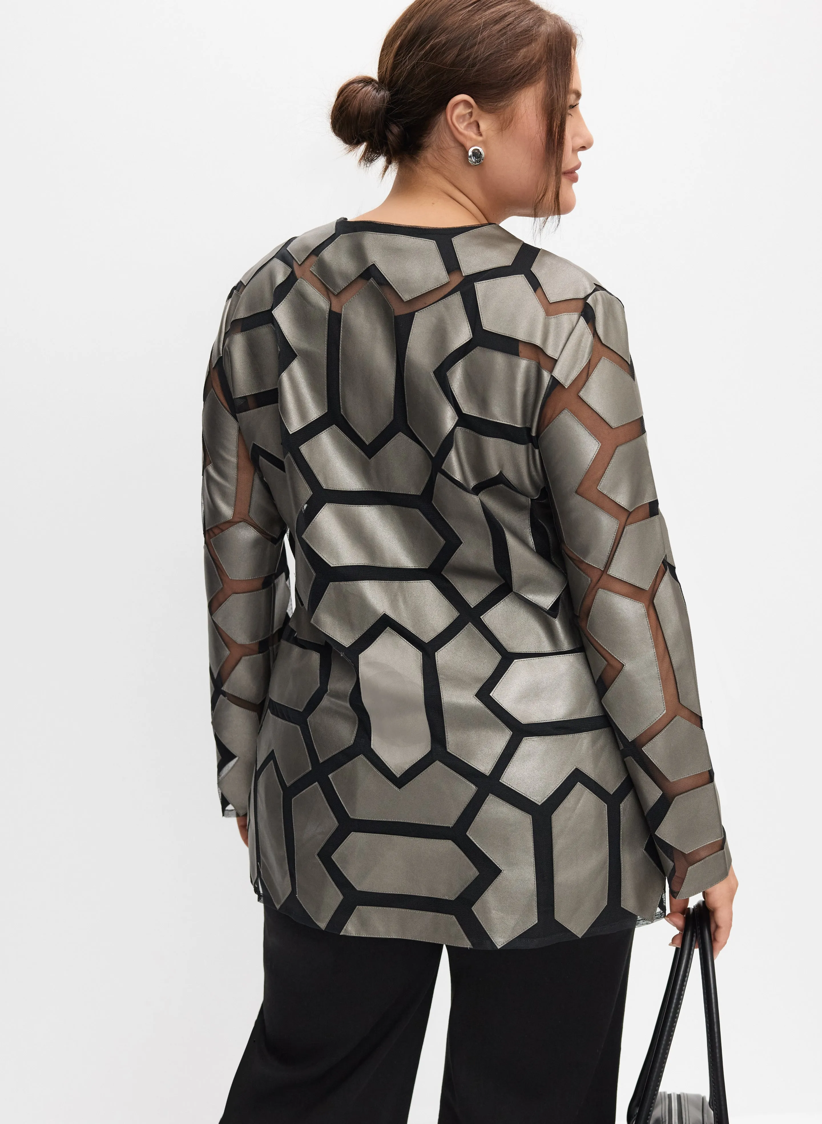Joseph Ribkoff - Geometric Mesh Jacket sold by Melanie Lyne product image thumbnail 3