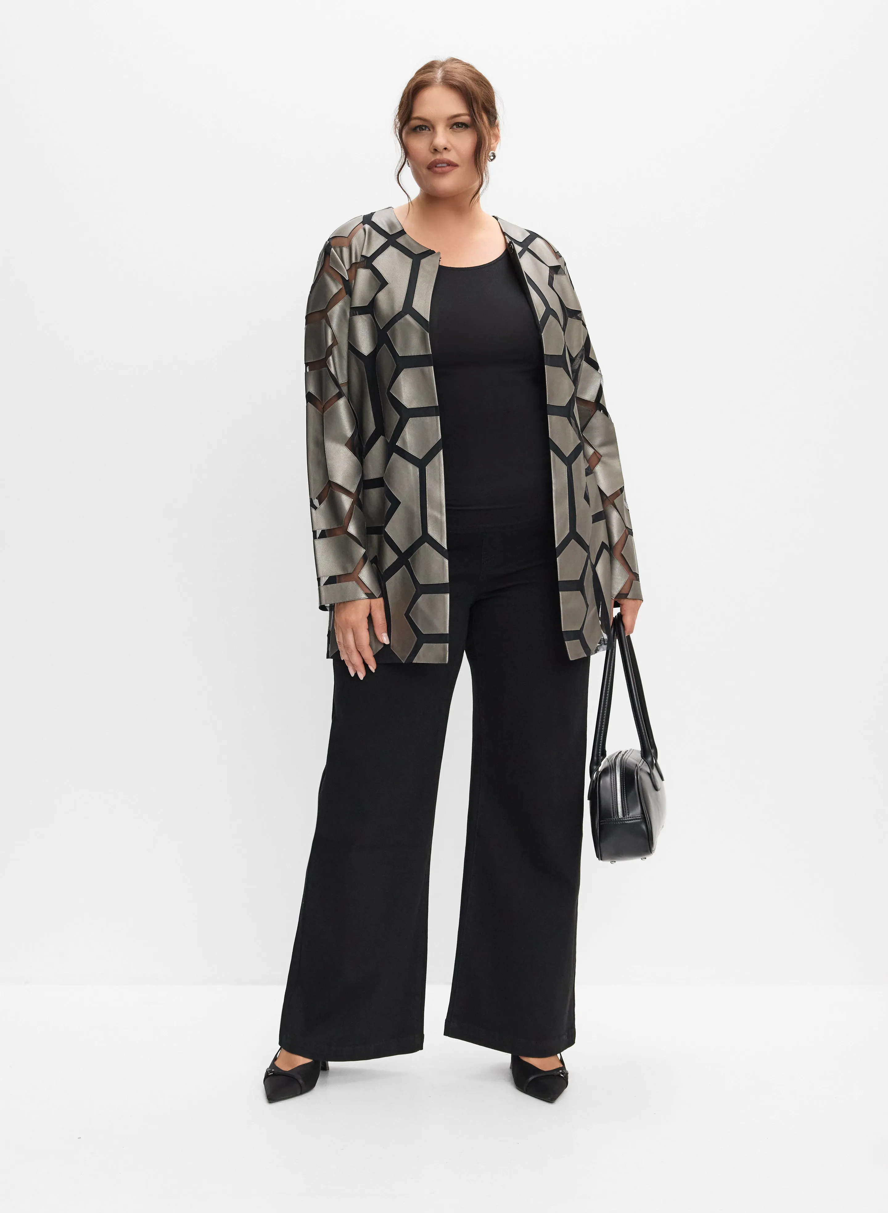 Joseph Ribkoff - Geometric Mesh Jacket sold by Melanie Lyne product image thumbnail 4