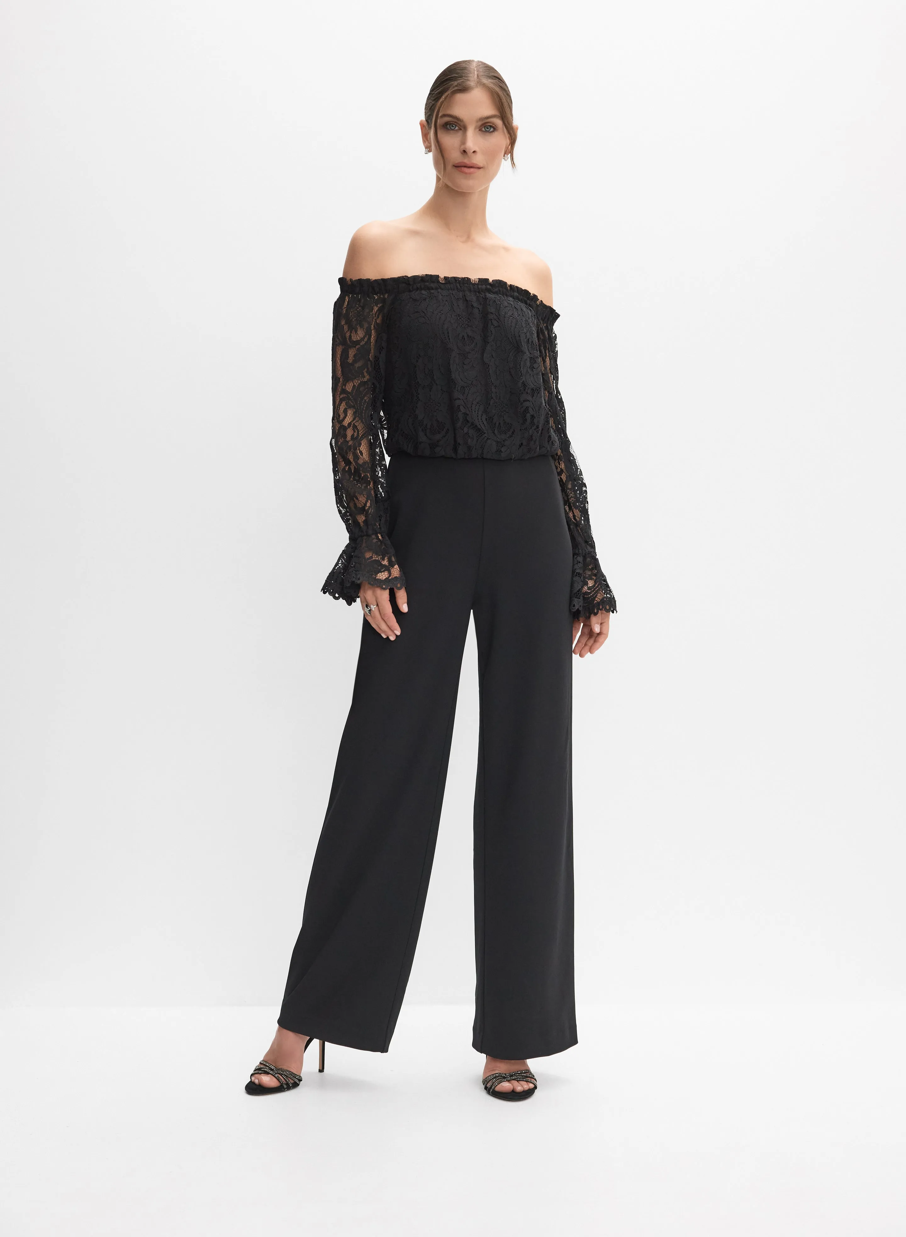 Lace & Crepe Jumpsuit sold by Melanie Lyne