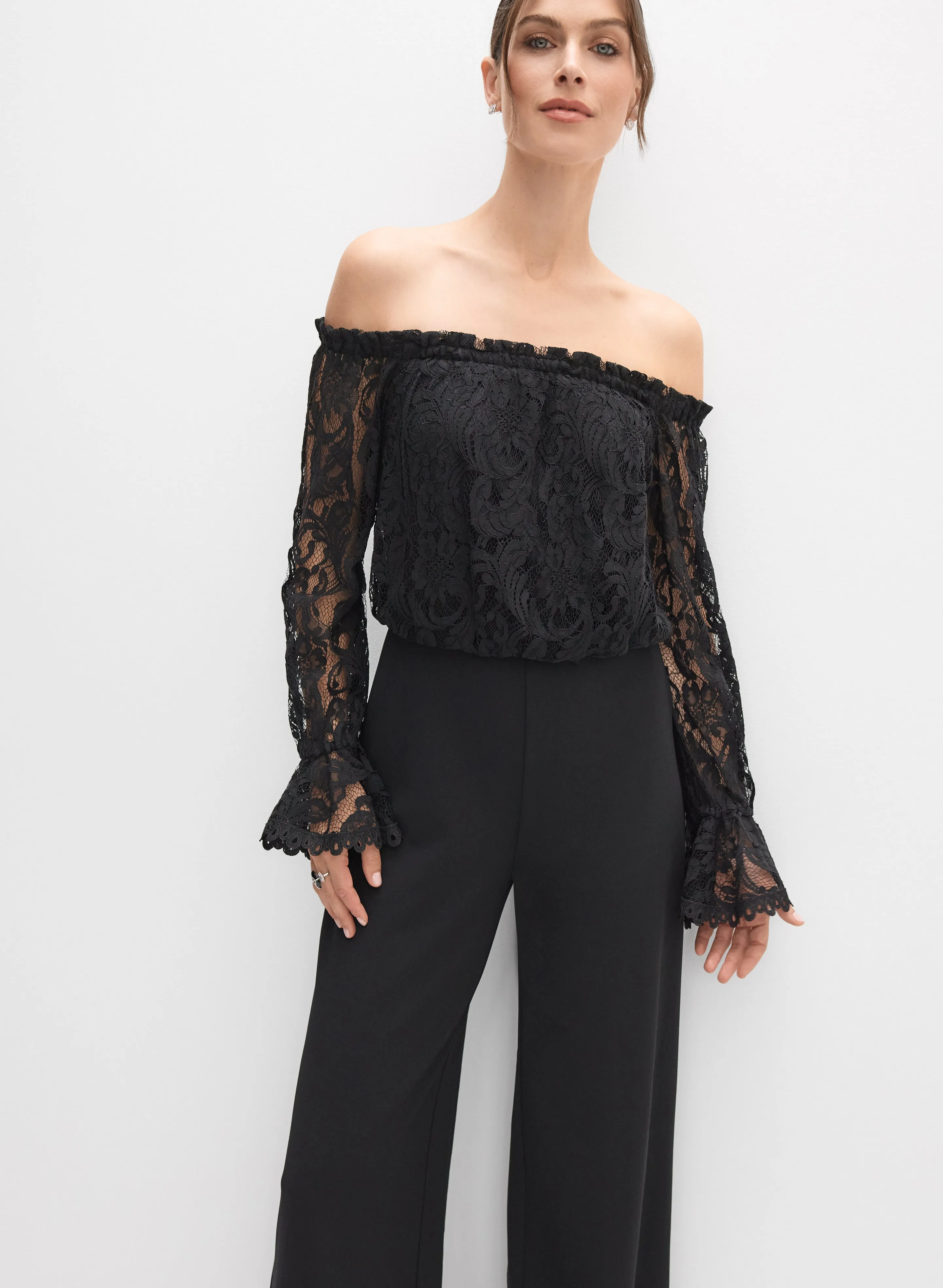 Lace & Crepe Jumpsuit sold by Melanie Lyne product image thumbnail 4