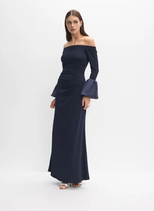 Off-The-Shoulder Bell Sleeve Gown sold by Melanie Lyne