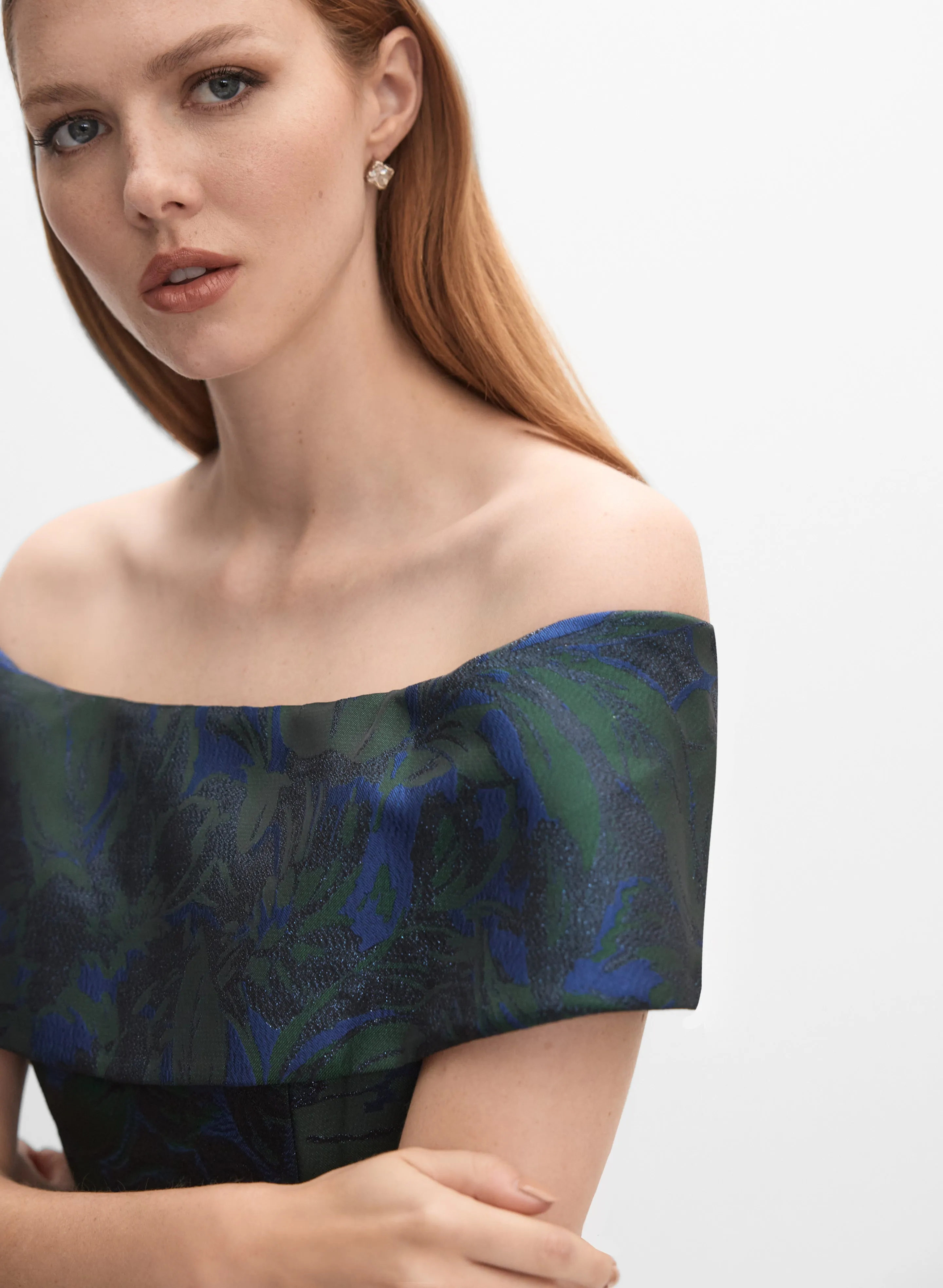 Floral Jacquard Off-Shoulder Dress sold by Melanie Lyne product image thumbnail 5