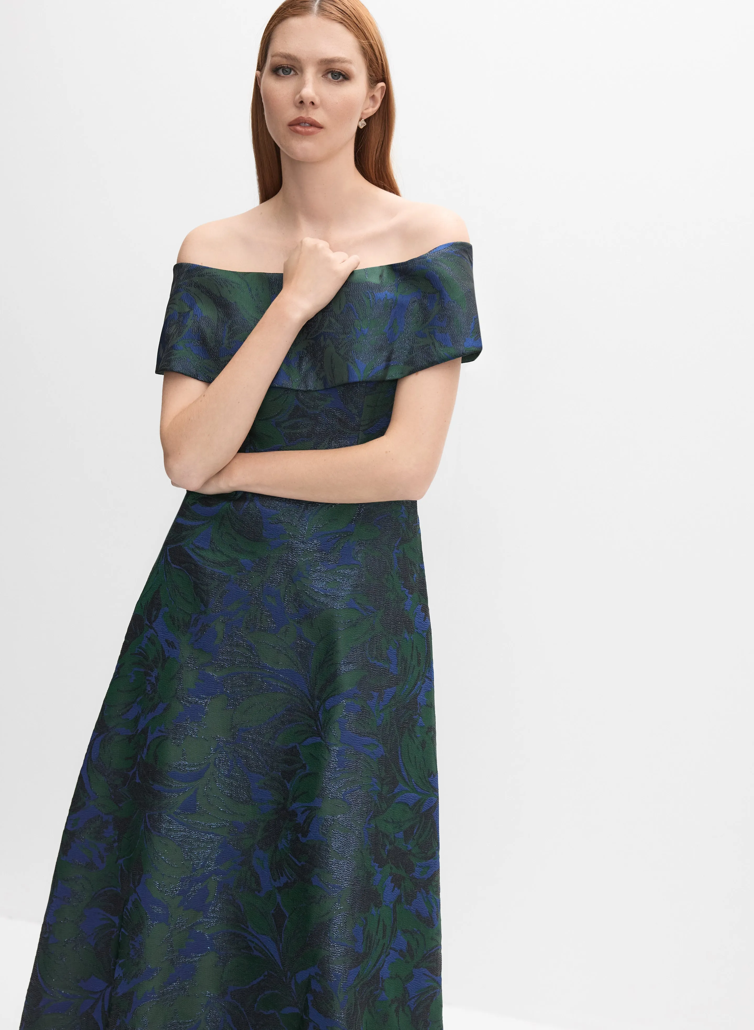 Floral Jacquard Off-Shoulder Dress sold by Melanie Lyne product image thumbnail 4