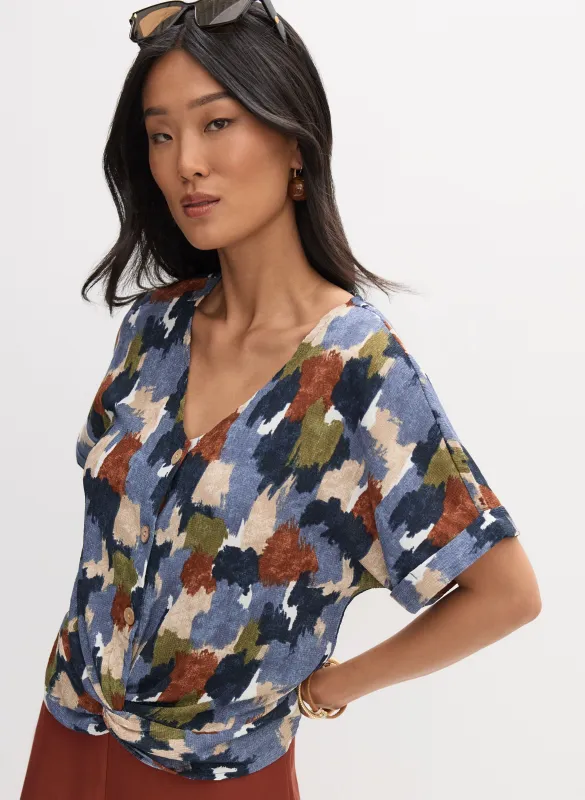 Abstract Twist-Hem Top sold by Melanie Lyne