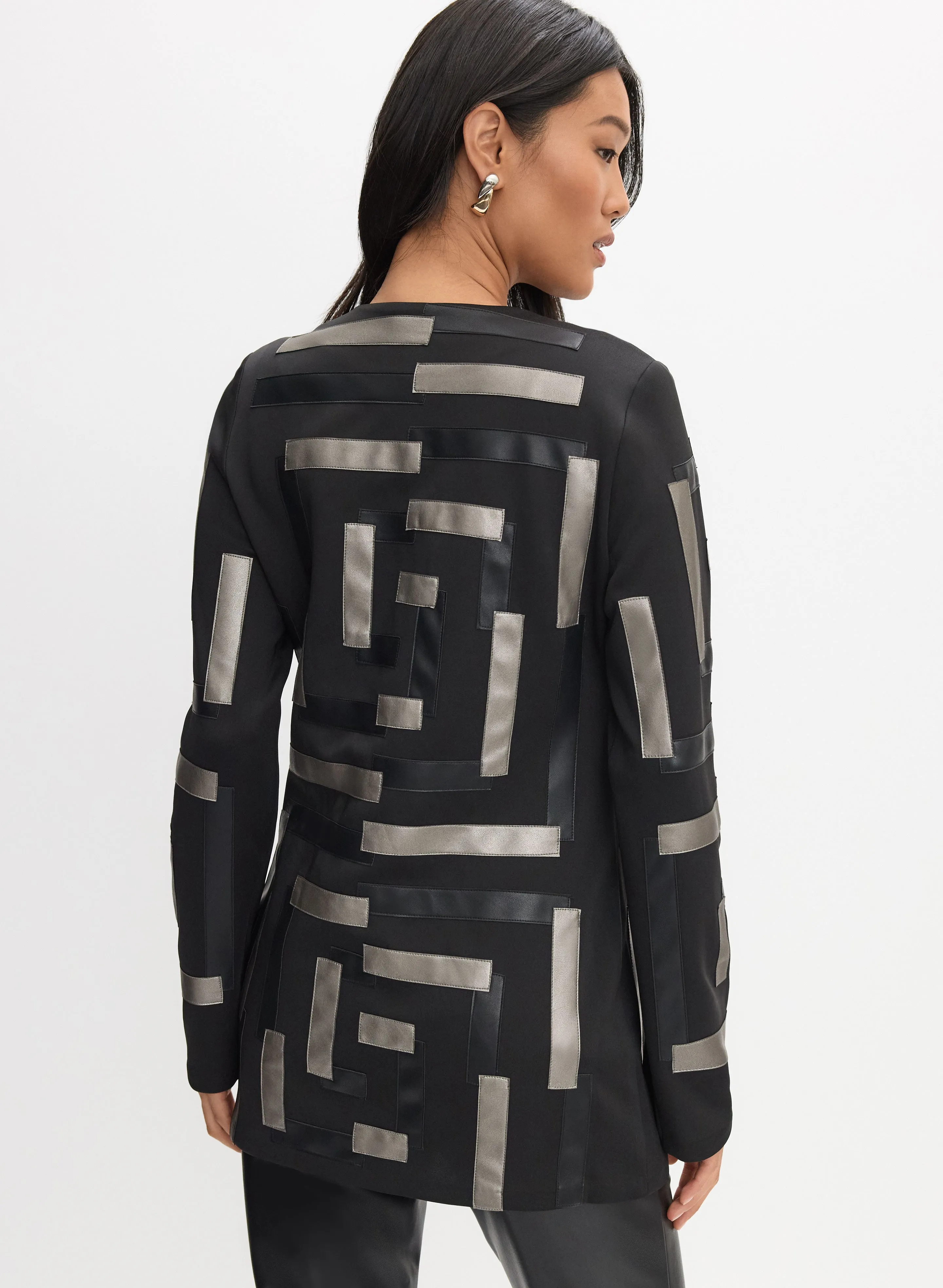 Joseph Ribkoff - Vegan Leather Paneled Jacket sold by Melanie Lyne product image thumbnail 4