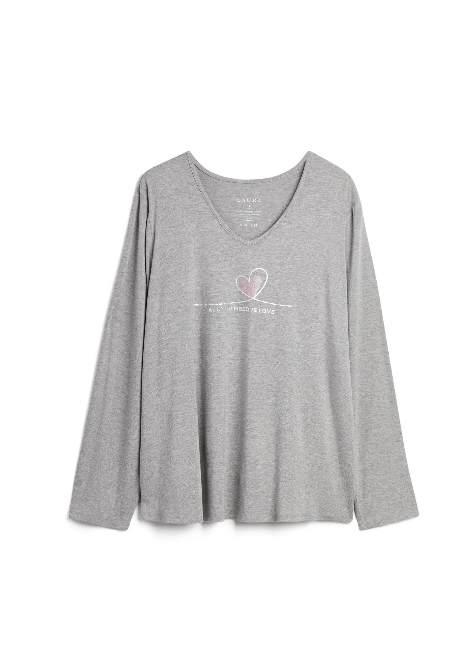 Slogan V-Neck Pyjama Top sold by Melanie Lyne product image thumbnail 5