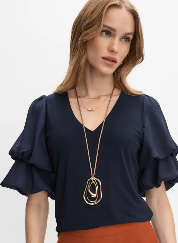 Pinched Puff Sleeve Top sold by Melanie Lyne