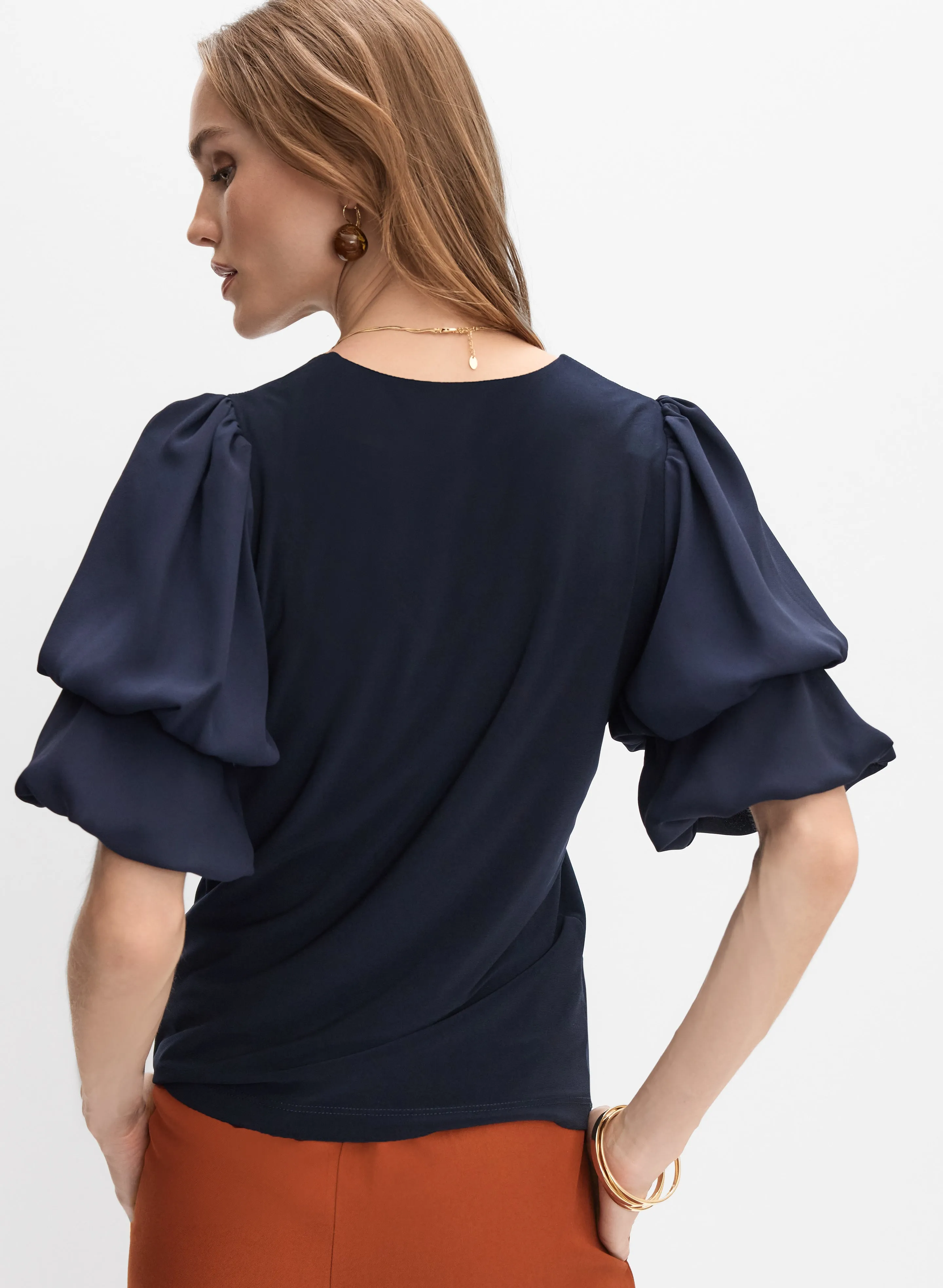 Pinched Puff Sleeve Top sold by Melanie Lyne product image thumbnail 2