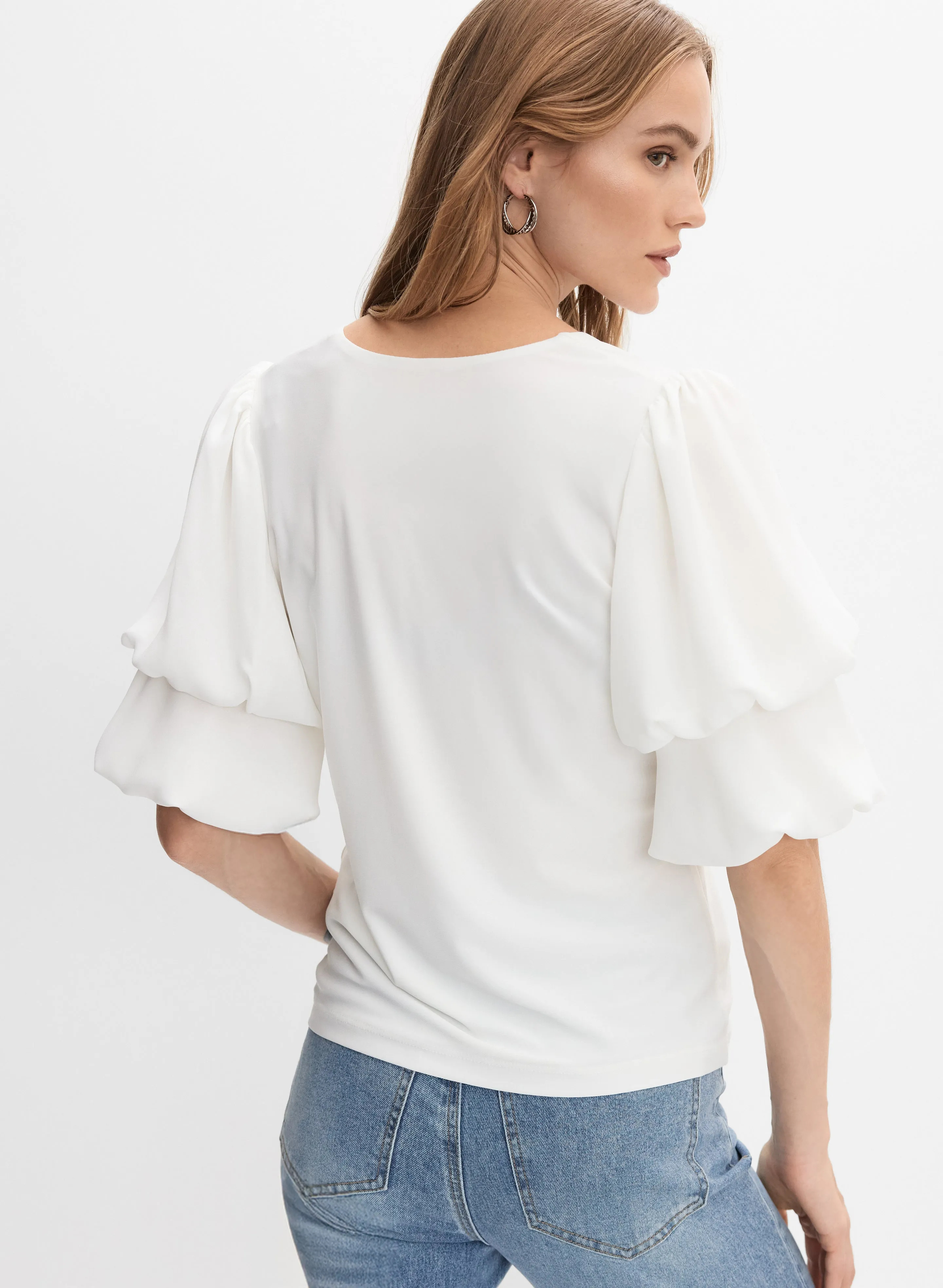 Pinched Puff Sleeve Top sold by Melanie Lyne product image thumbnail 4