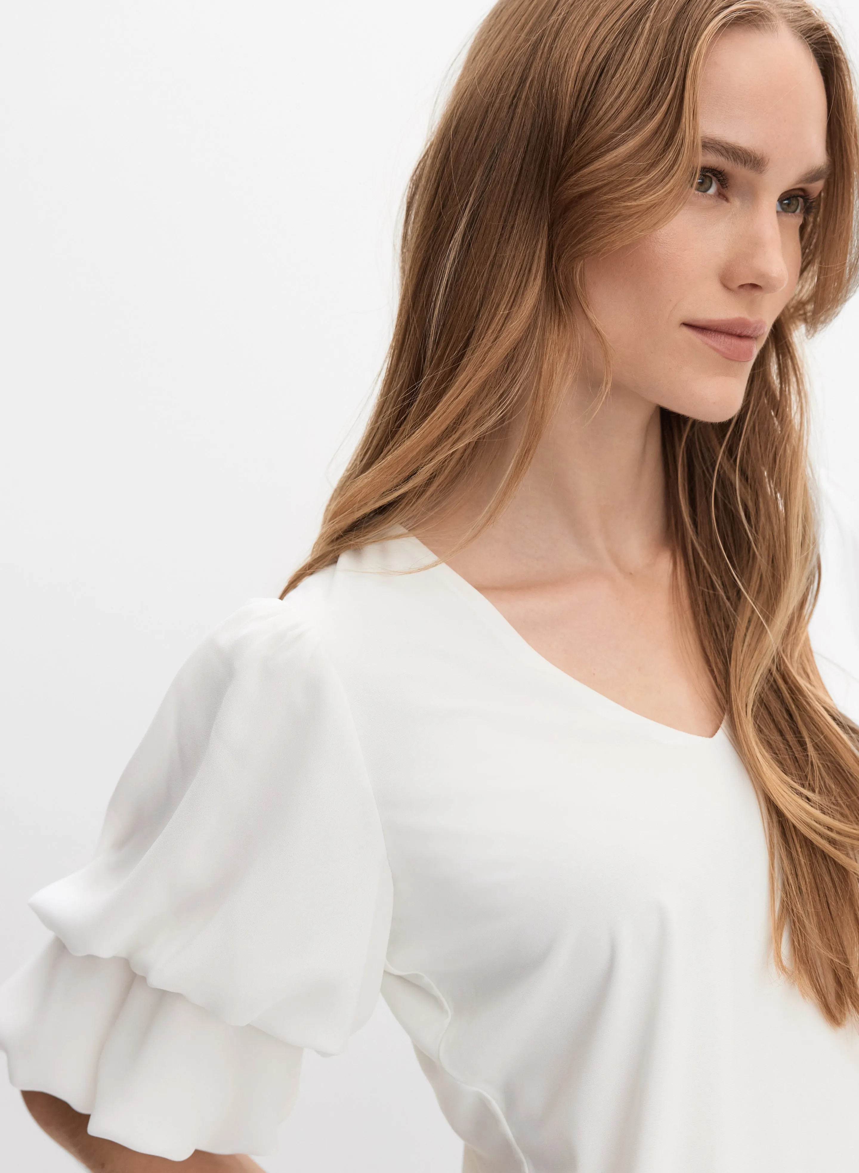 Pinched Puff Sleeve Top sold by Melanie Lyne product image thumbnail 2