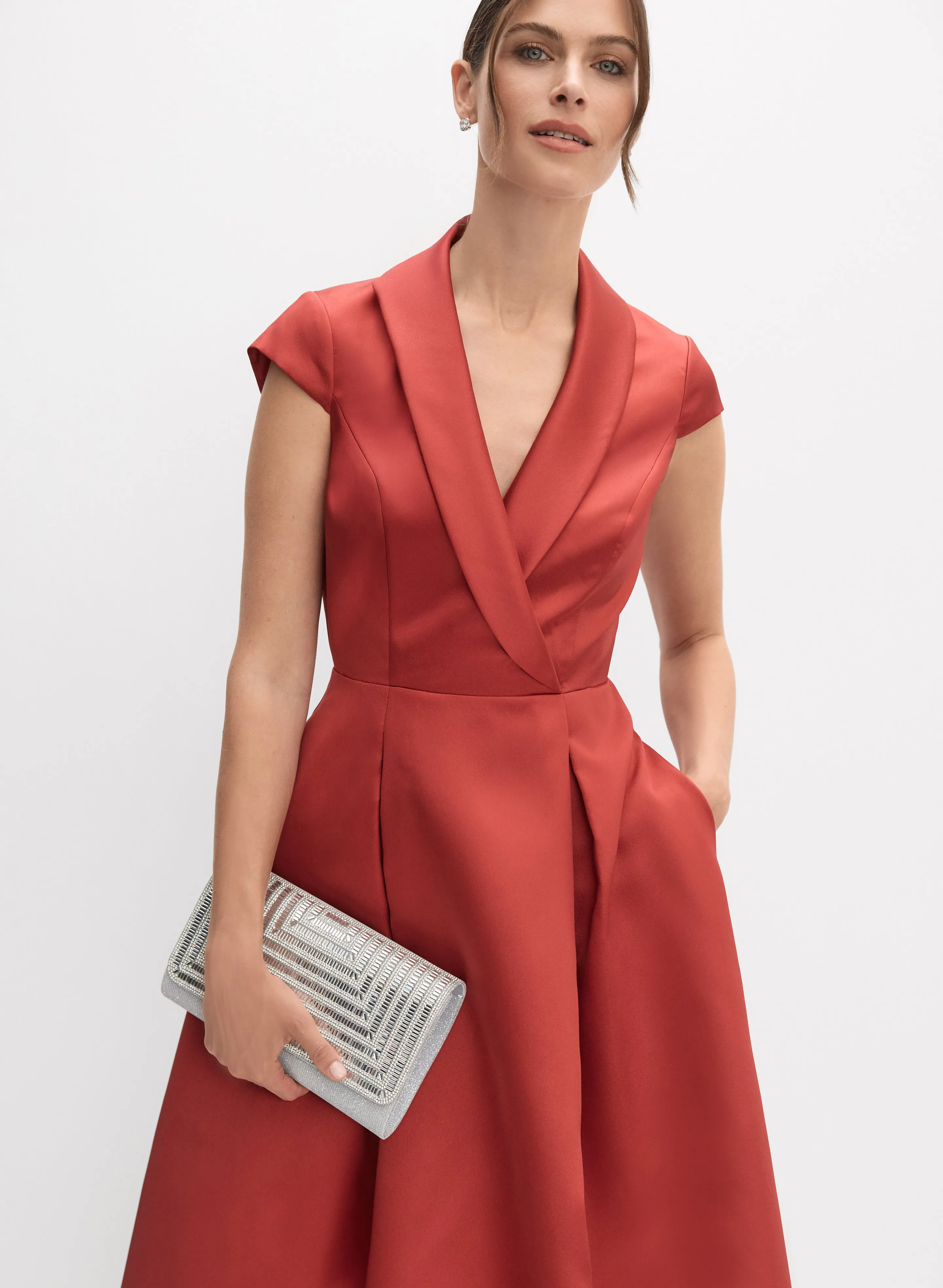 Tuxedo-Style Mikado Dress sold by Melanie Lyne product image thumbnail 4