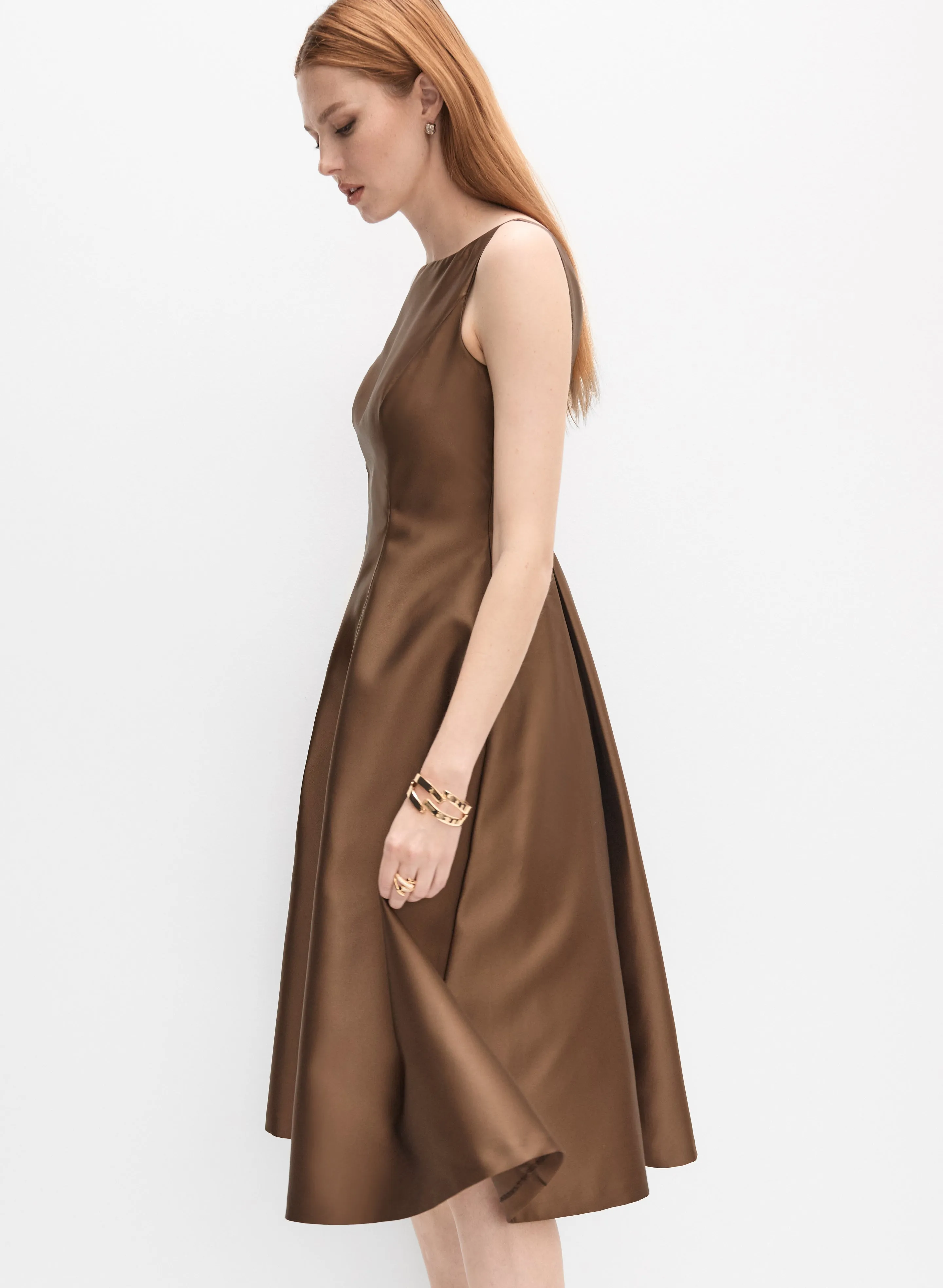 Adrianna Papell - Satin Fit & Flare Dress sold by Melanie Lyne product image thumbnail 2