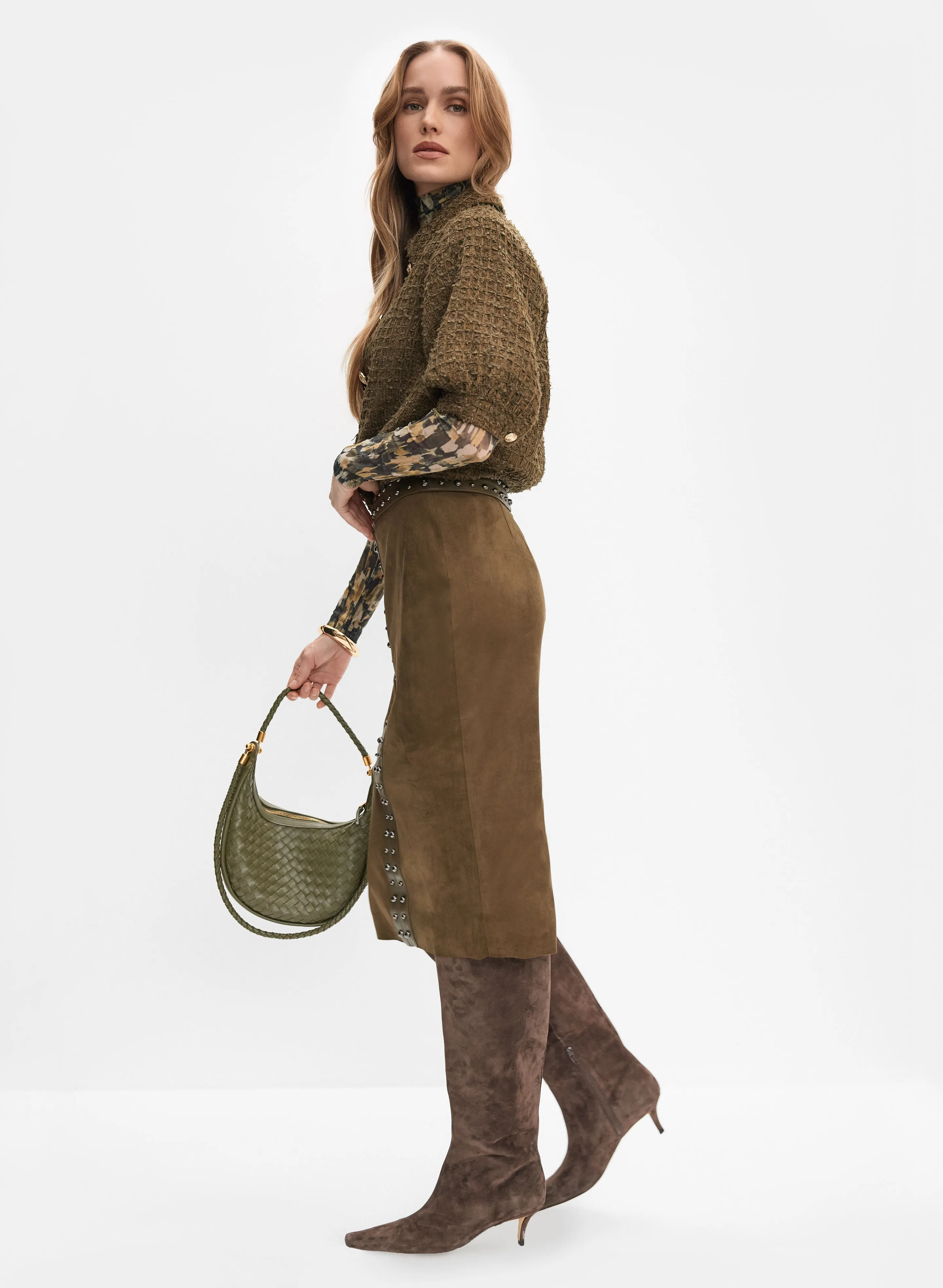 Faux-Suede Midi Skirt sold by Melanie Lyne product image thumbnail 5