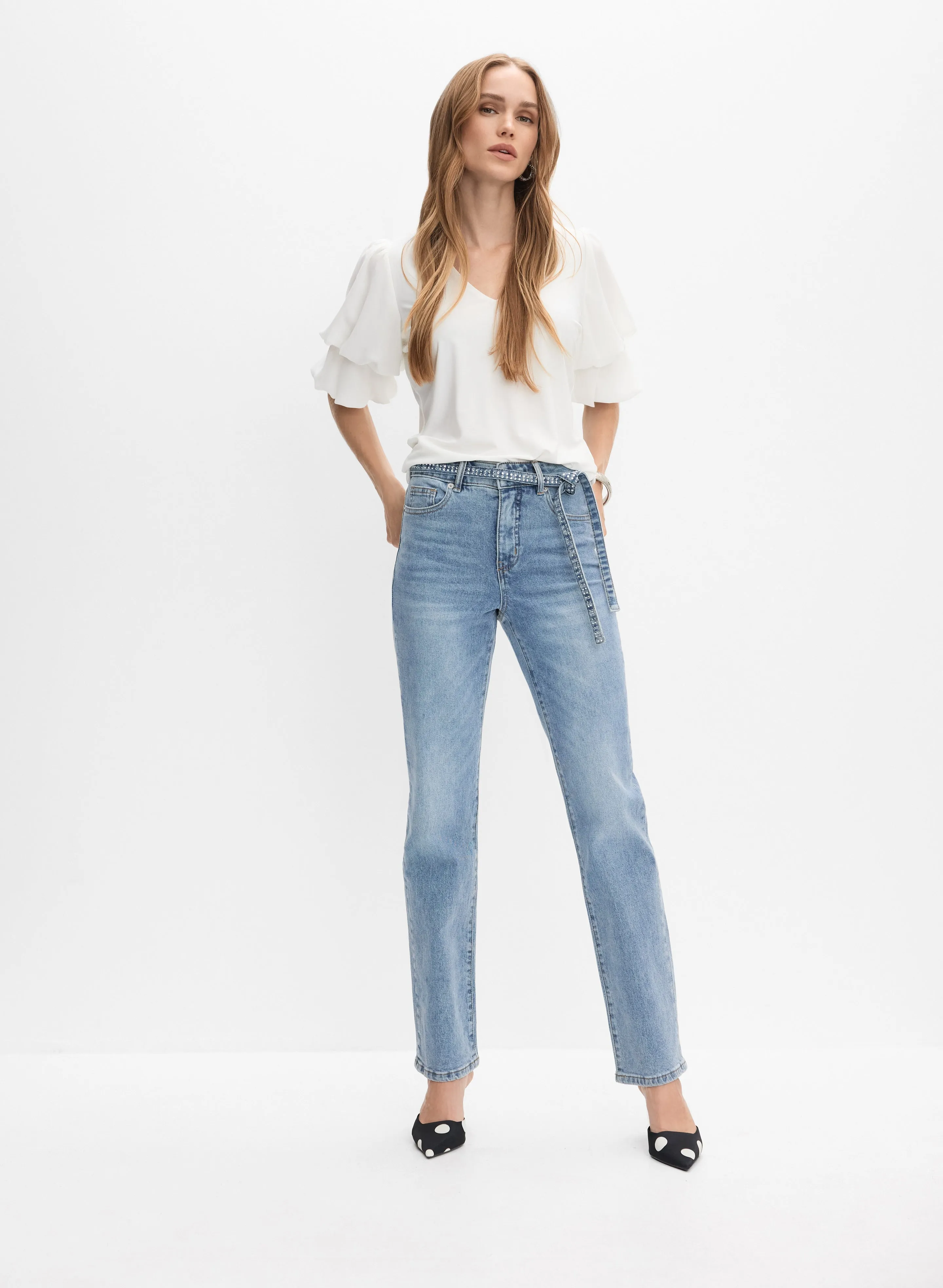 Embellished Tie-Belt Jeans sold by Melanie Lyne product image thumbnail 3