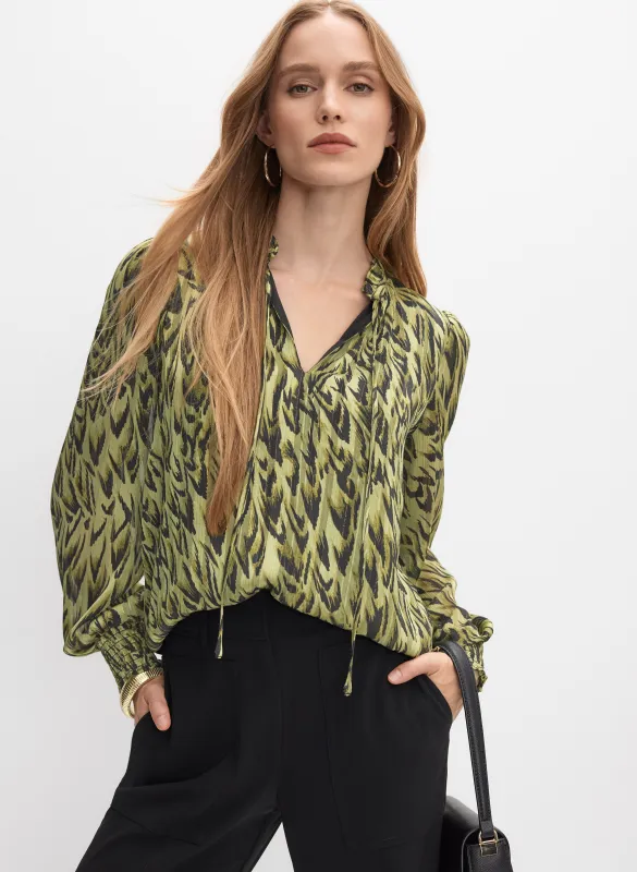 Abstract Animal Print Blouse sold by Melanie Lyne