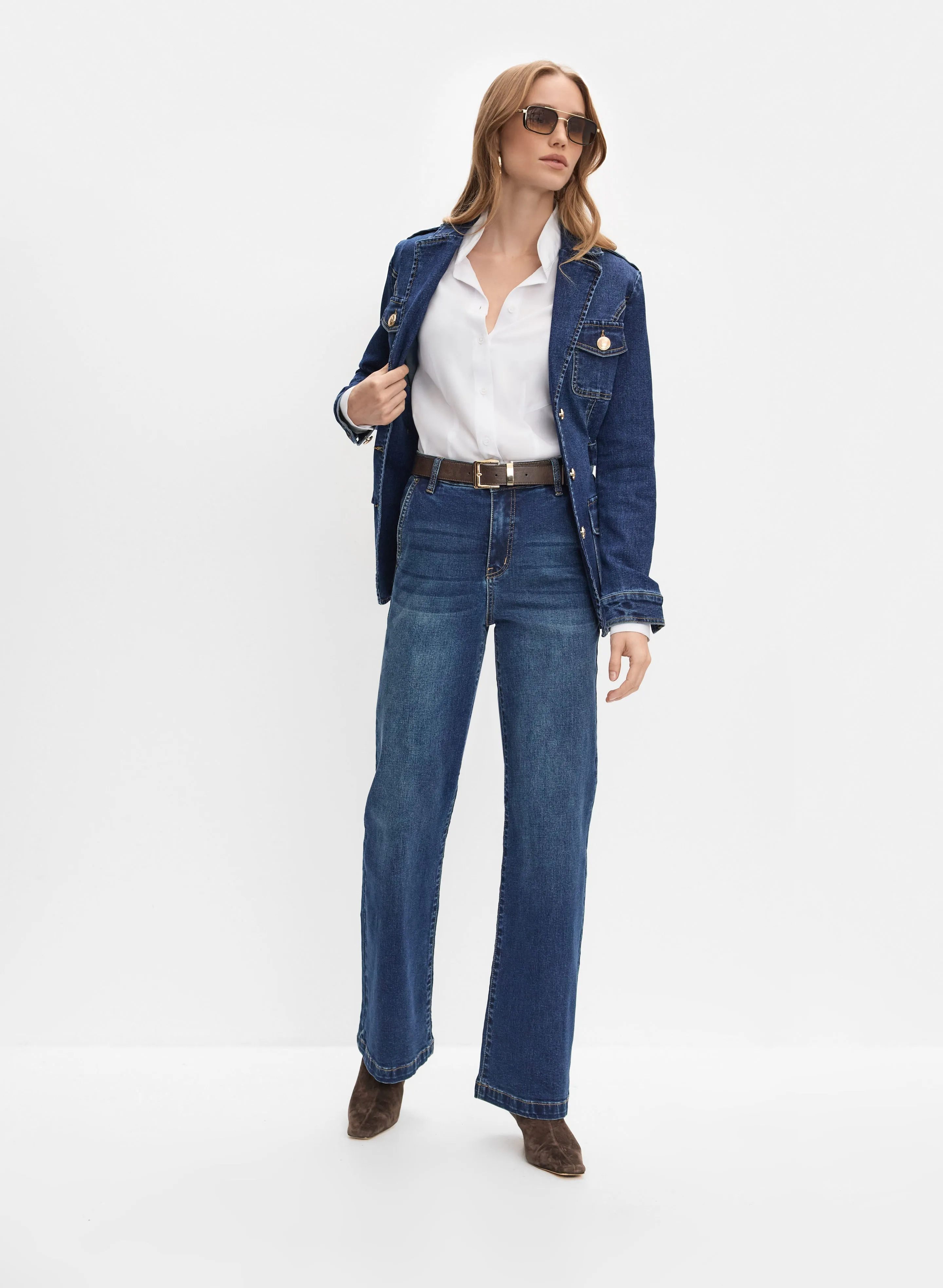 Belted Denim Blazer sold by Melanie Lyne product image thumbnail 3