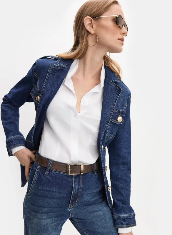 Belted Denim Blazer sold by Melanie Lyne