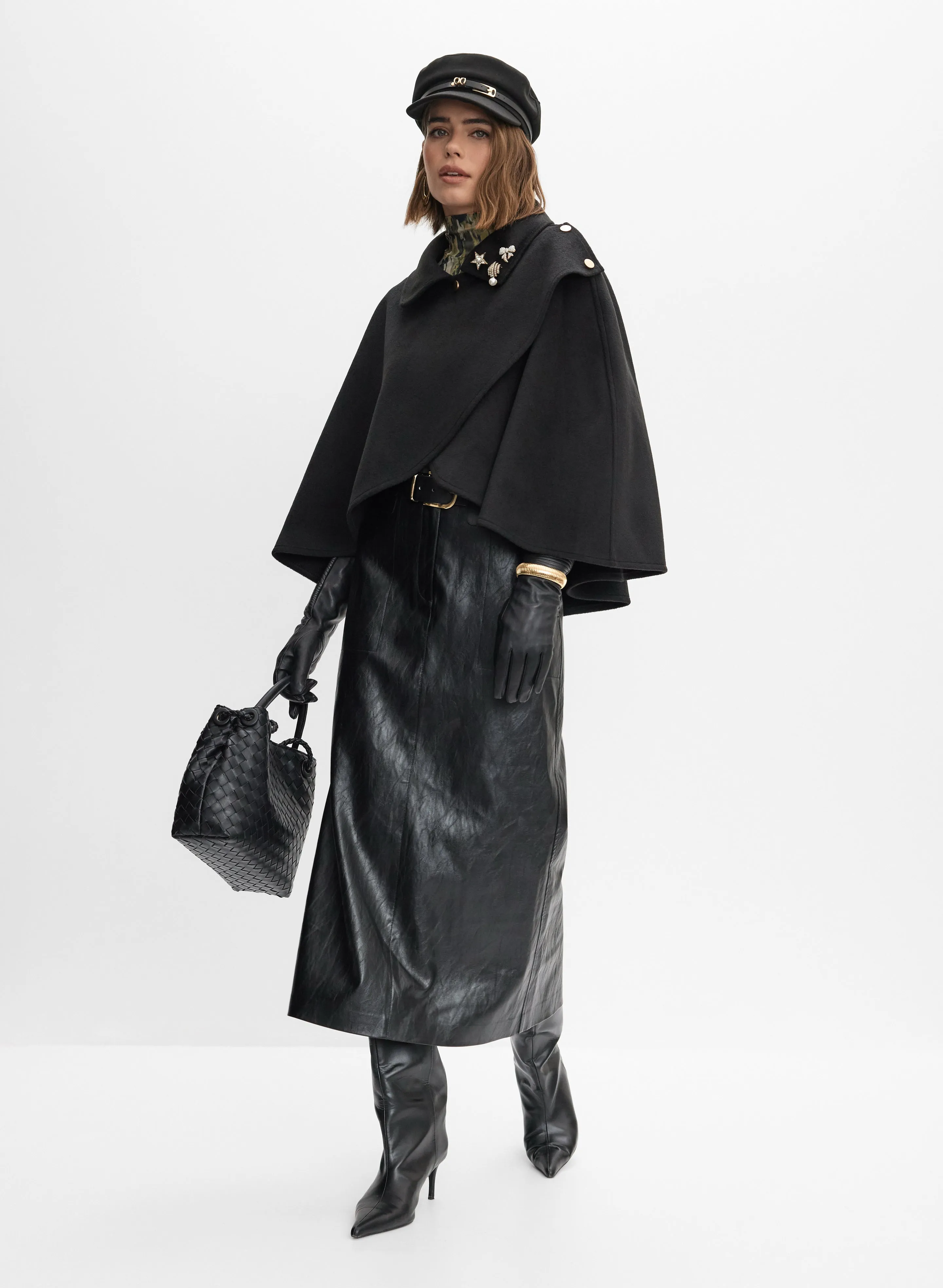 Crinkled Vegan Leather Skirt sold by Melanie Lyne product image thumbnail 4