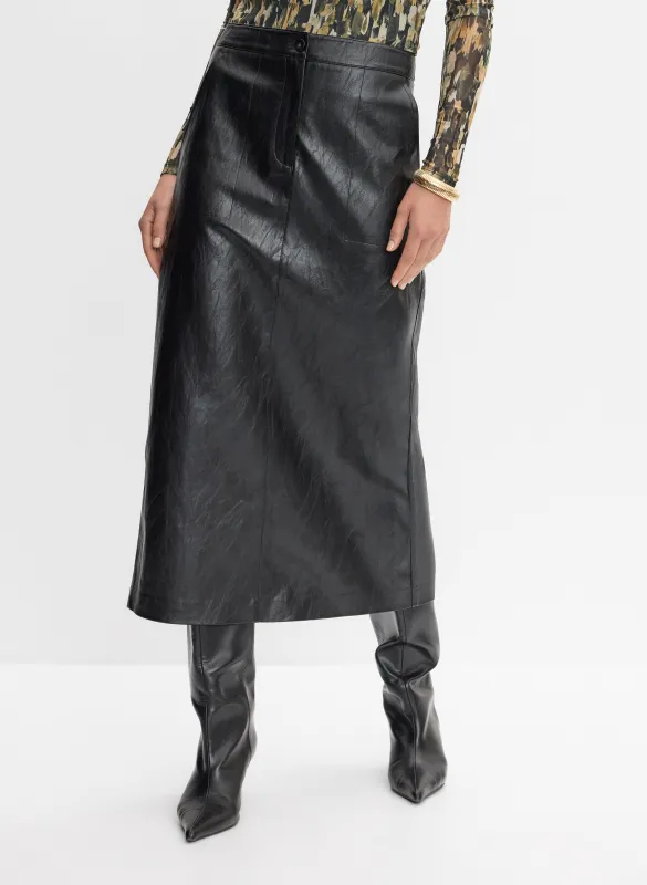 Crinkled Vegan Leather Skirt sold by Melanie Lyne