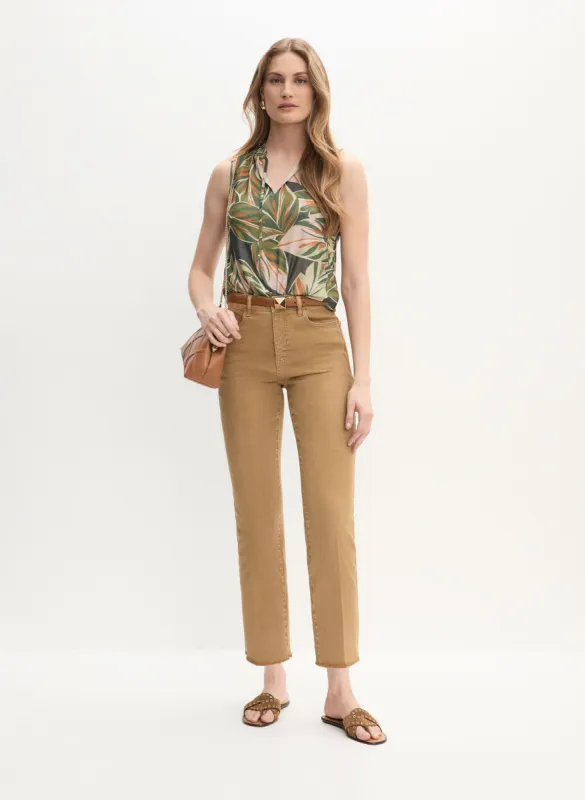 Sleeveless Split Neck Top & Straight Leg Jeans sold by Melanie Lyne