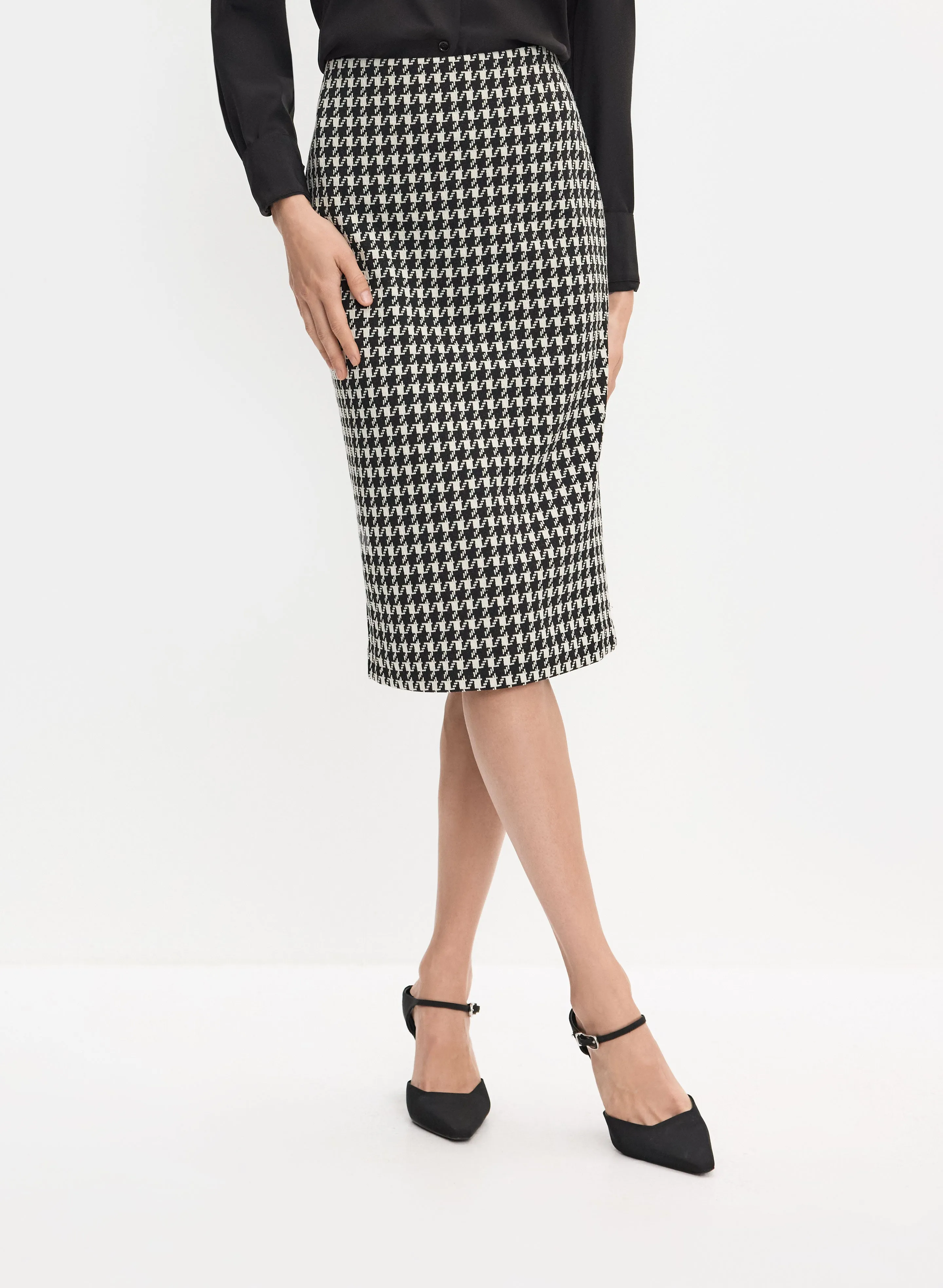 Houndstooth Pencil Skirt sold by Melanie Lyne