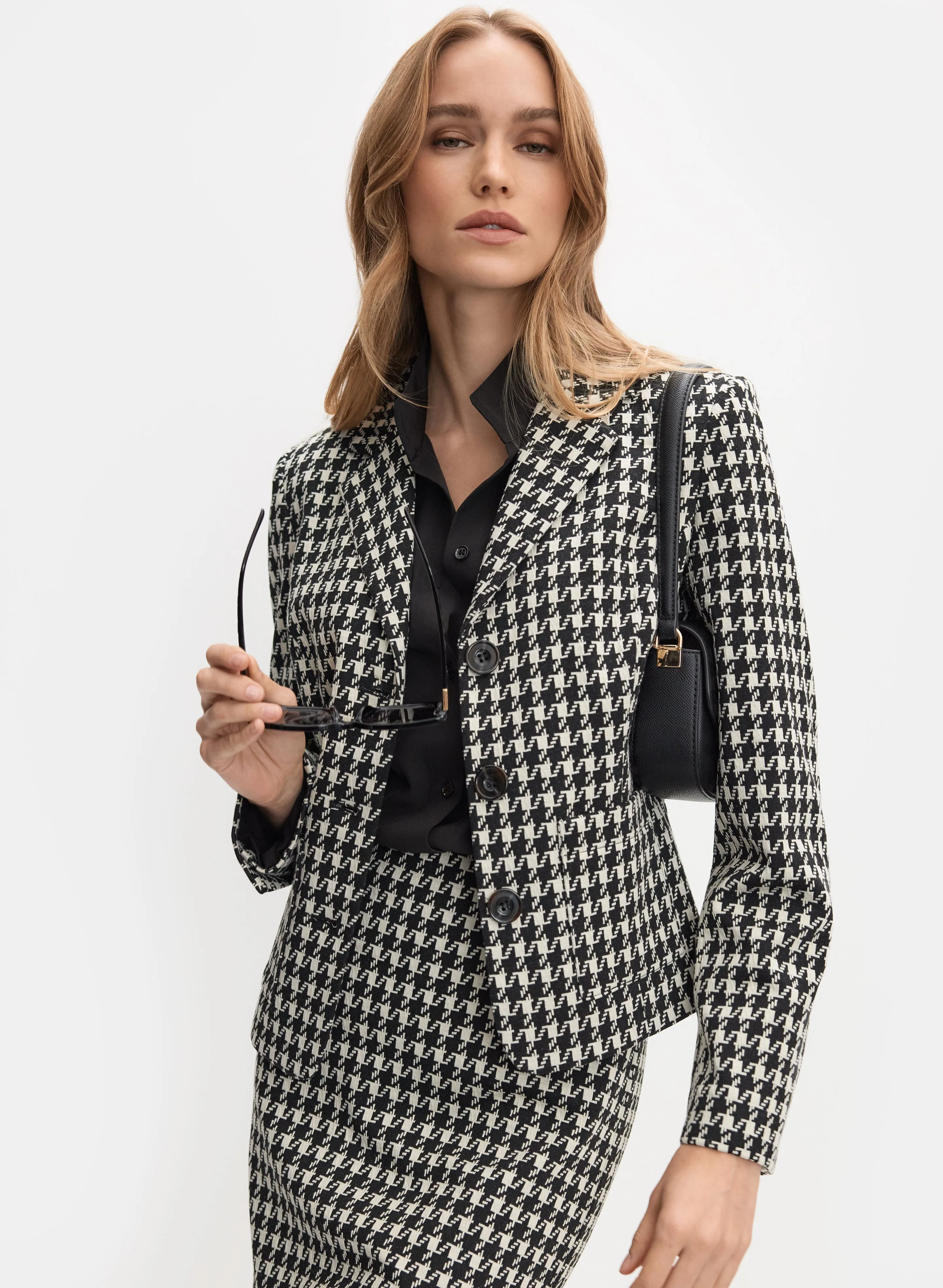 Houndstooth Knit Blazer sold by Melanie Lyne