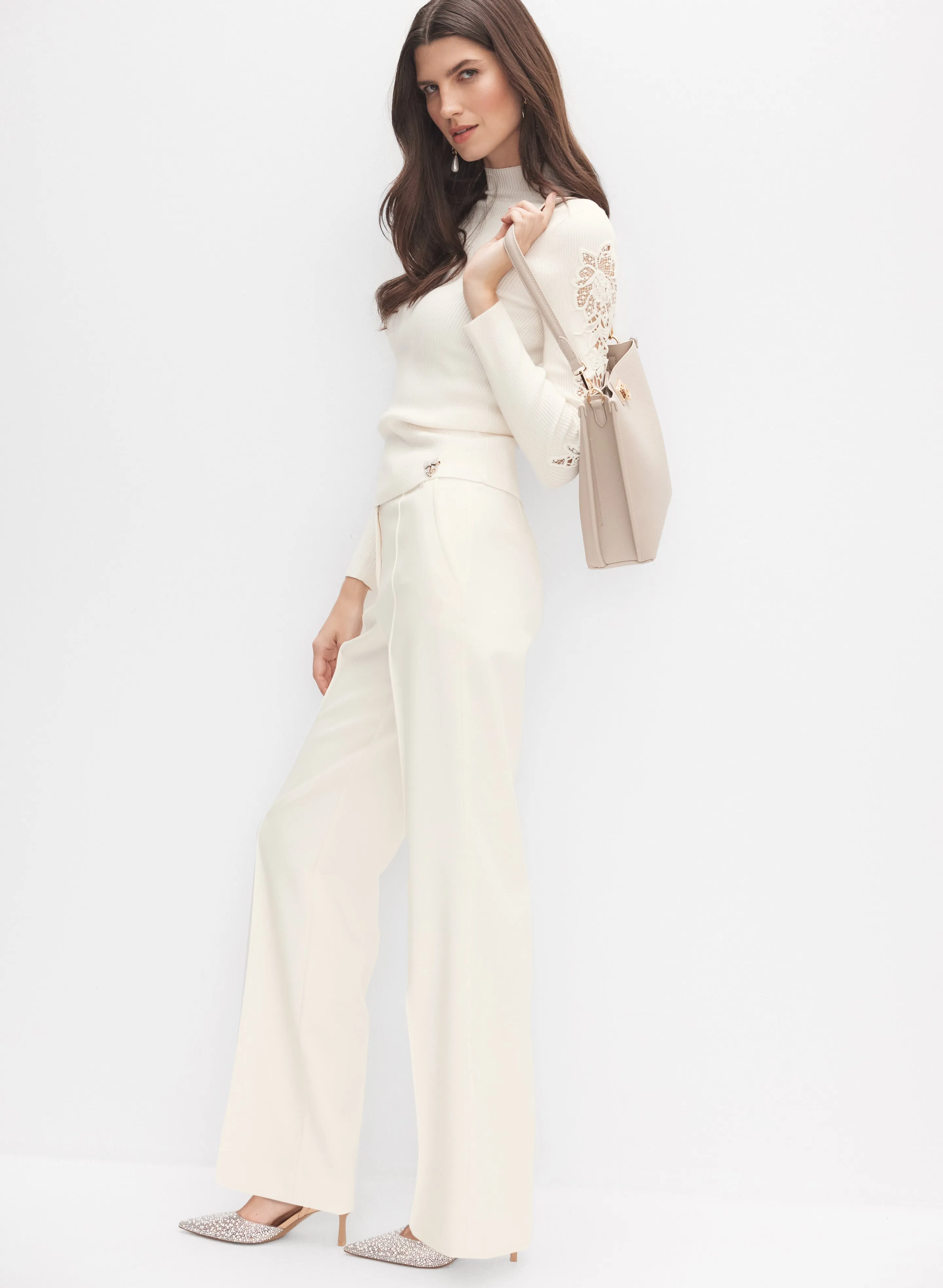 Pinched Seam Wide-Leg Trousers sold by Melanie Lyne product image thumbnail 5