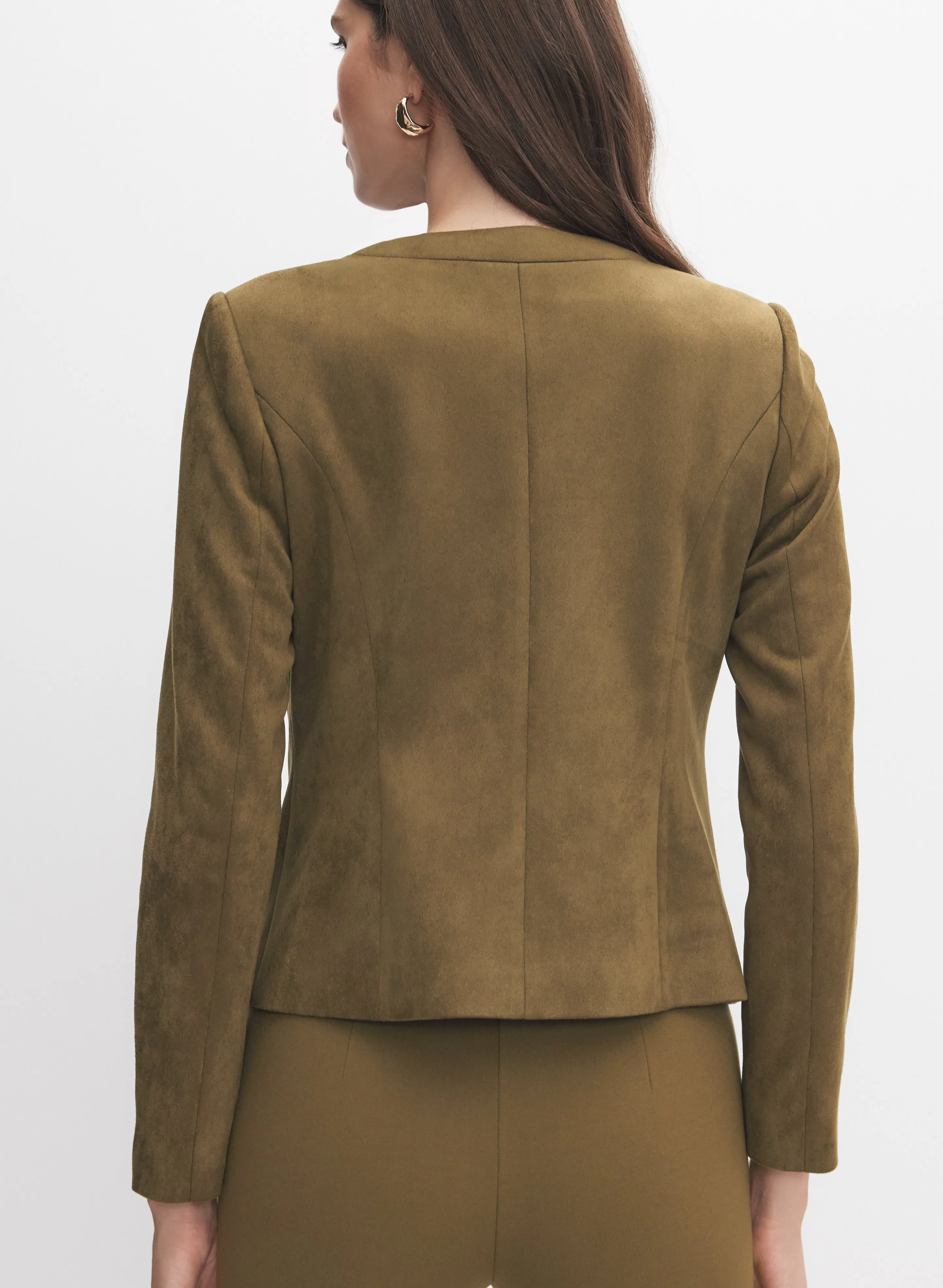 Faux-Suede Embossed Button Jacket sold by Melanie Lyne product image thumbnail 3