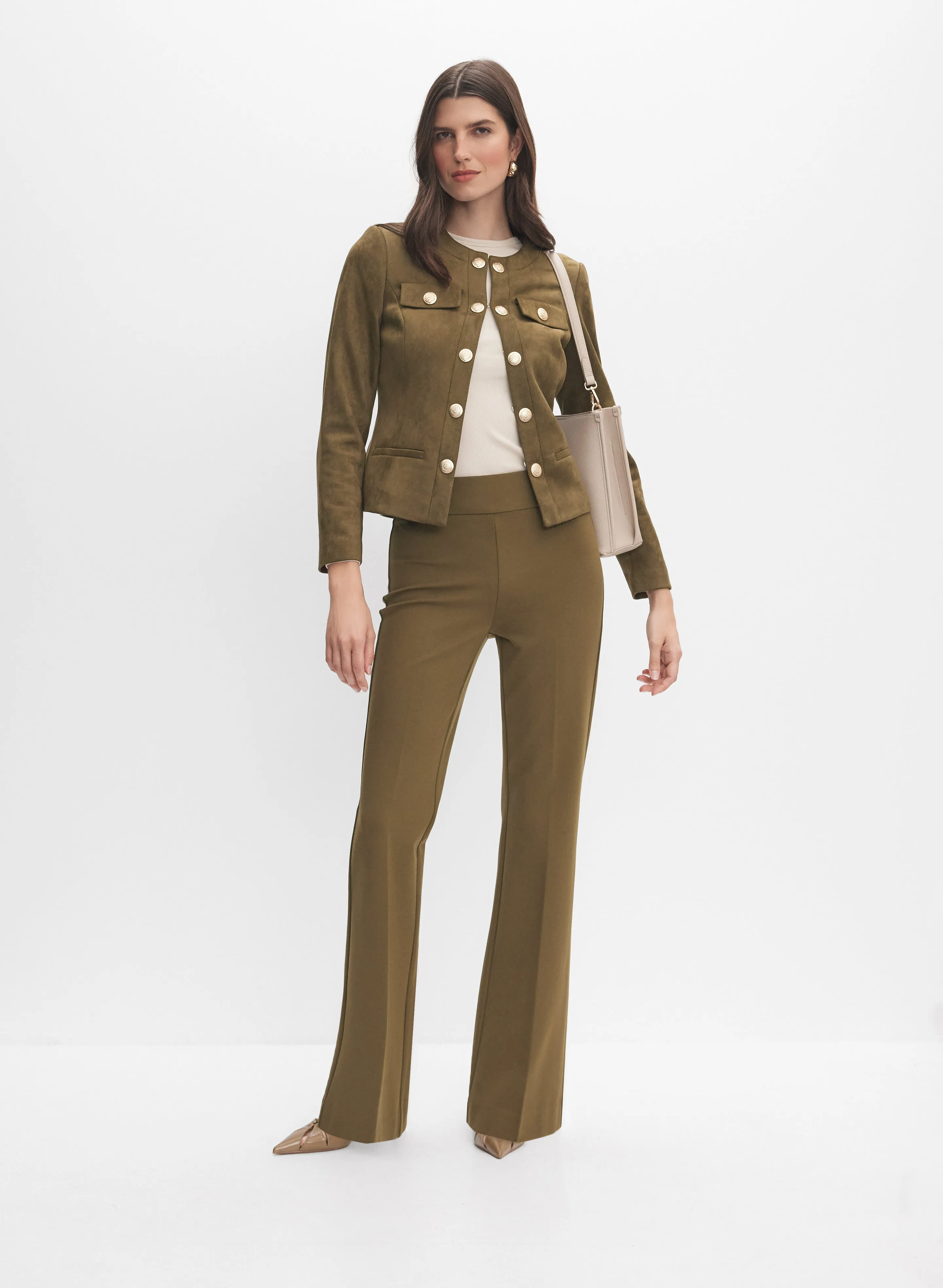 Faux-Suede Embossed Button Jacket sold by Melanie Lyne product image thumbnail 4