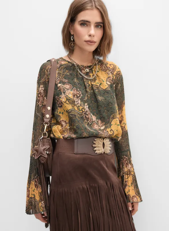 Paisley Plissé Detail Top sold by Melanie Lyne