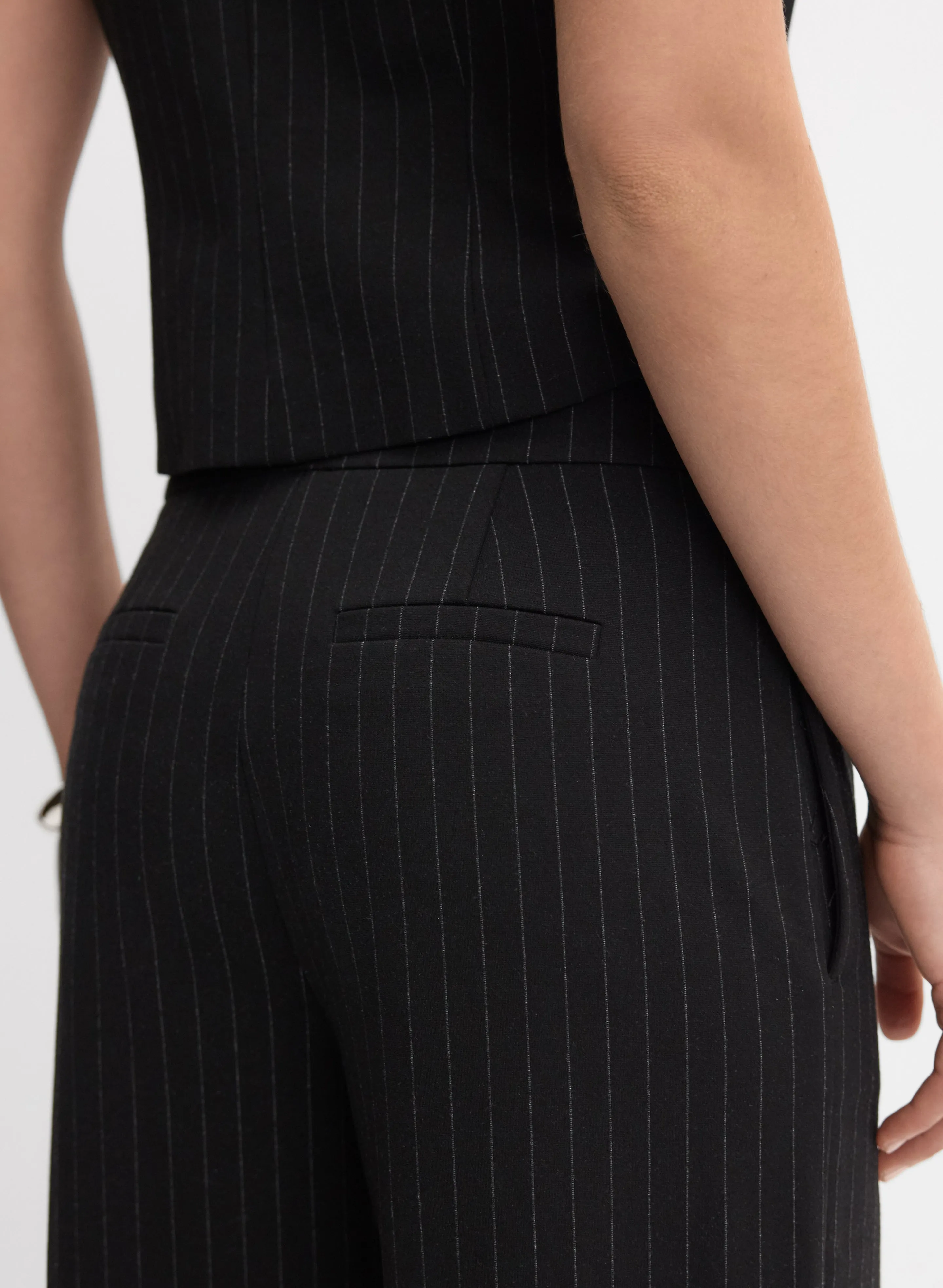 Pinstripe Wide-Leg Pants sold by Melanie Lyne product image thumbnail 4