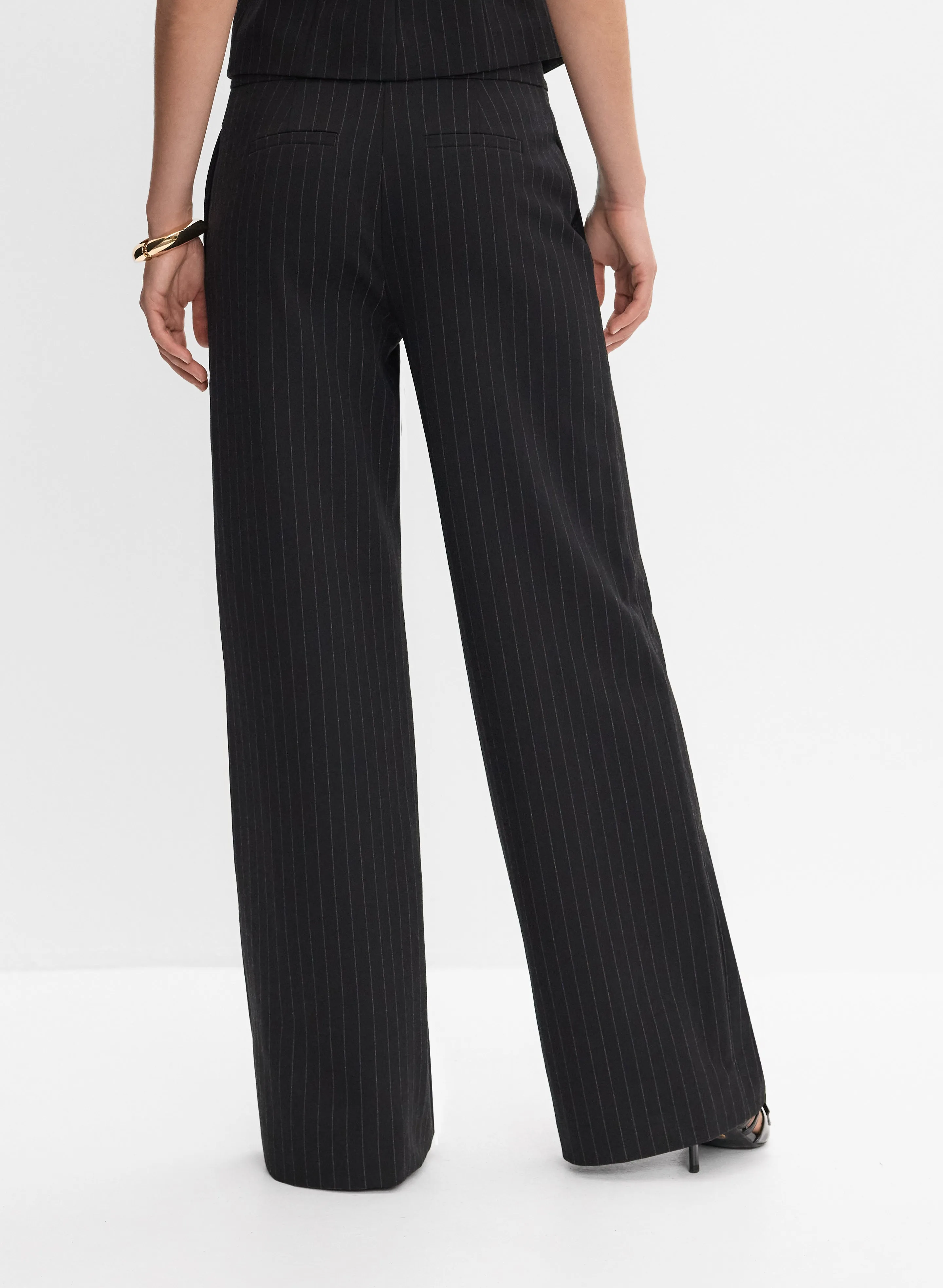 Pinstripe Wide-Leg Pants sold by Melanie Lyne product image thumbnail 2
