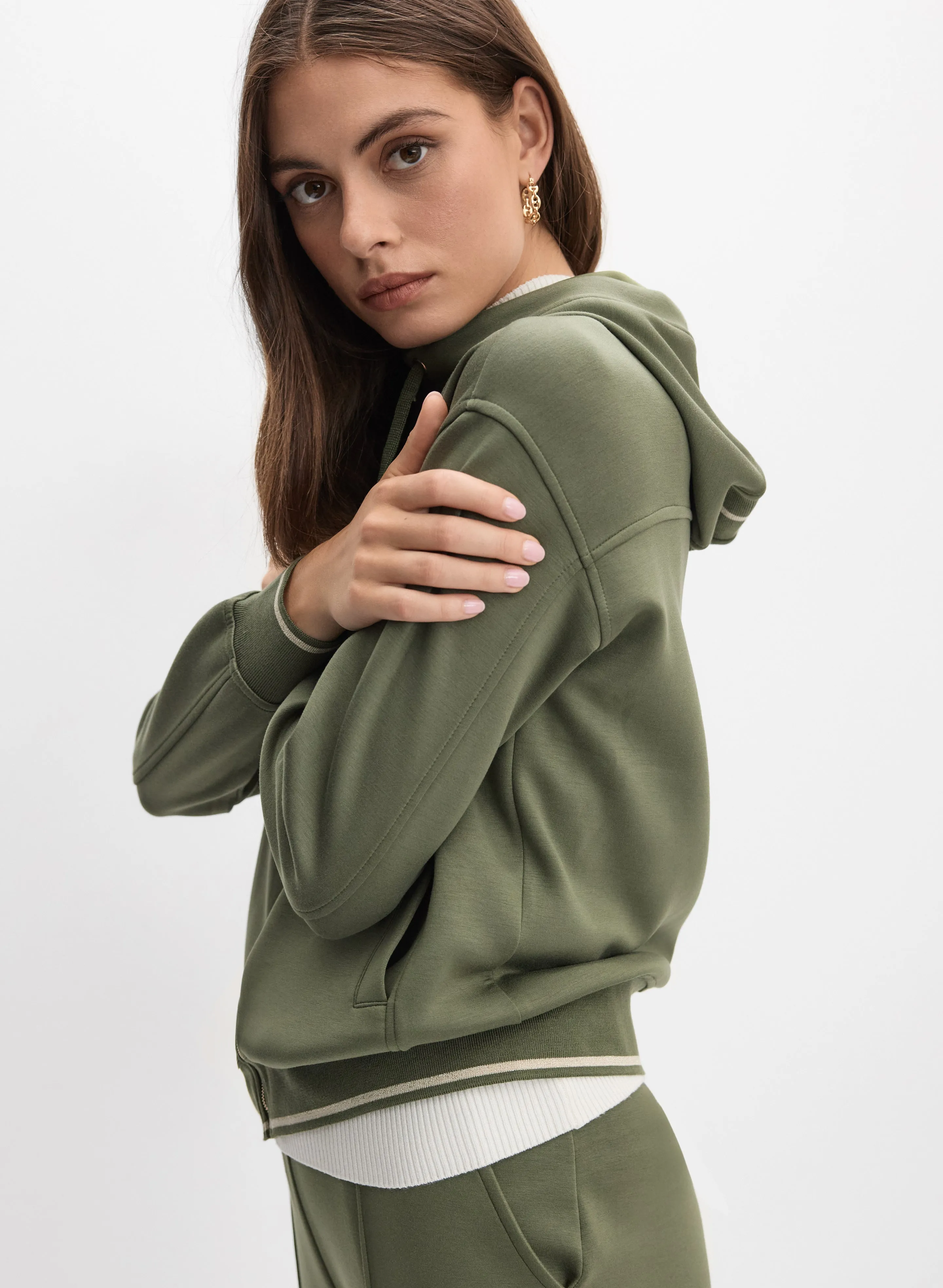 Hooded Contrast Trim Jacket sold by Melanie Lyne product image thumbnail 2