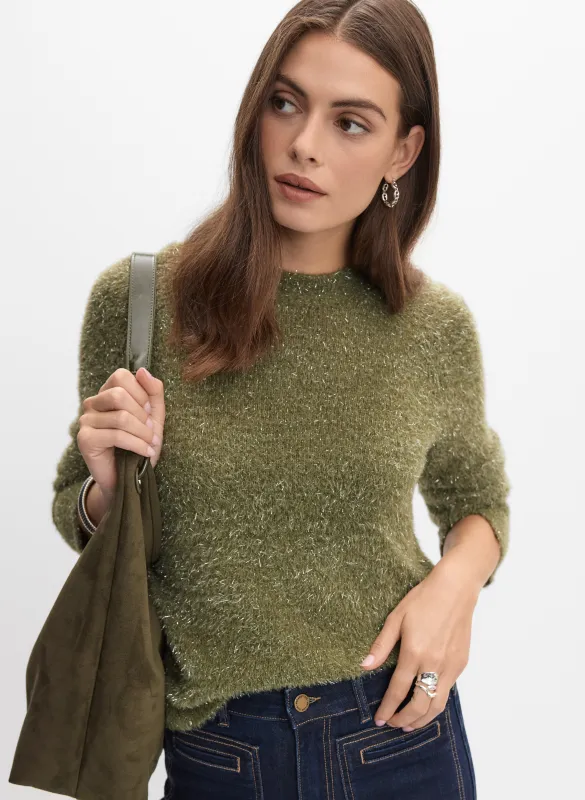 Metallic Fuzzy Knit Sweater sold by Melanie Lyne