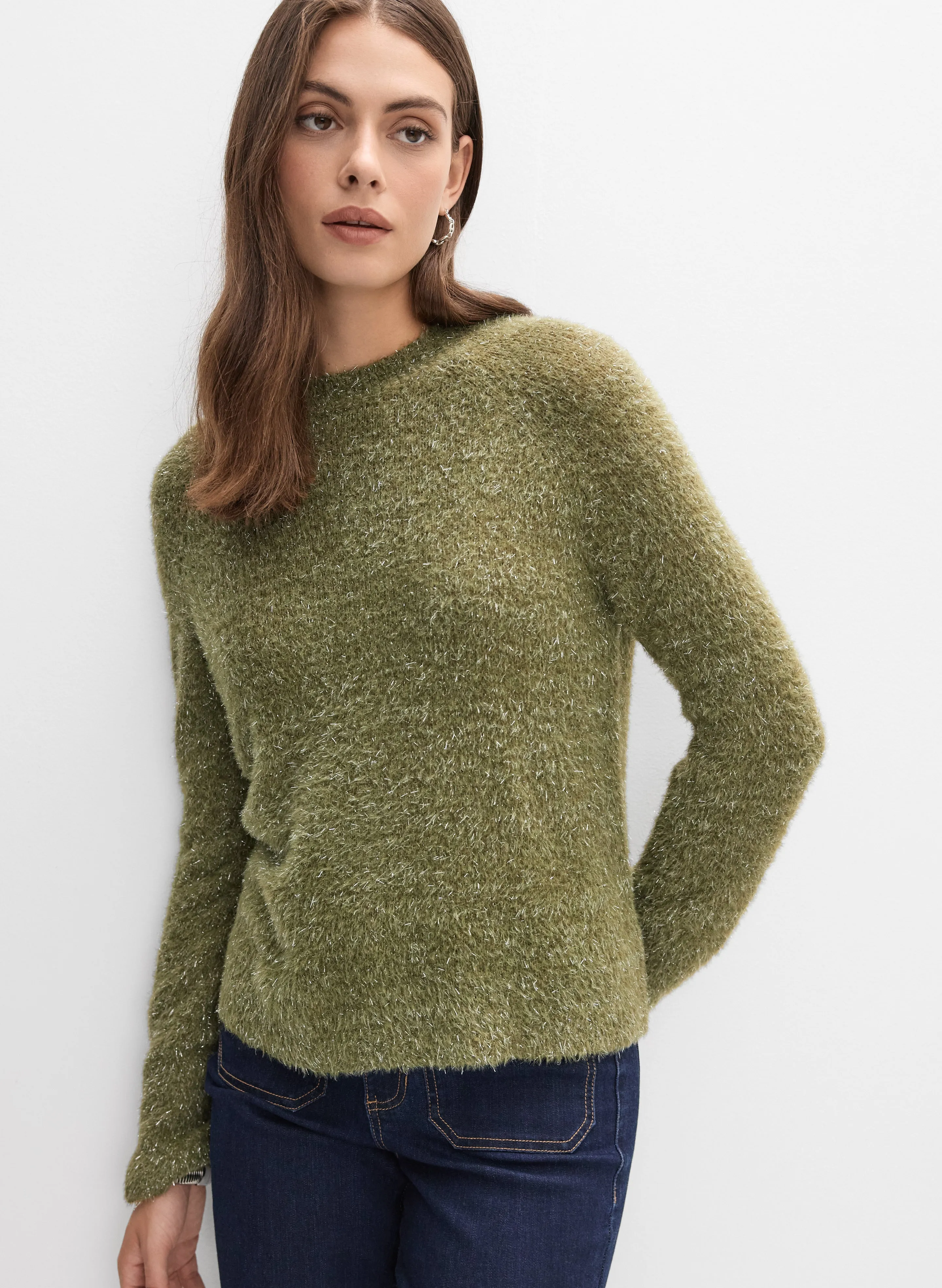 Metallic Fuzzy Knit Sweater sold by Melanie Lyne product image thumbnail 5