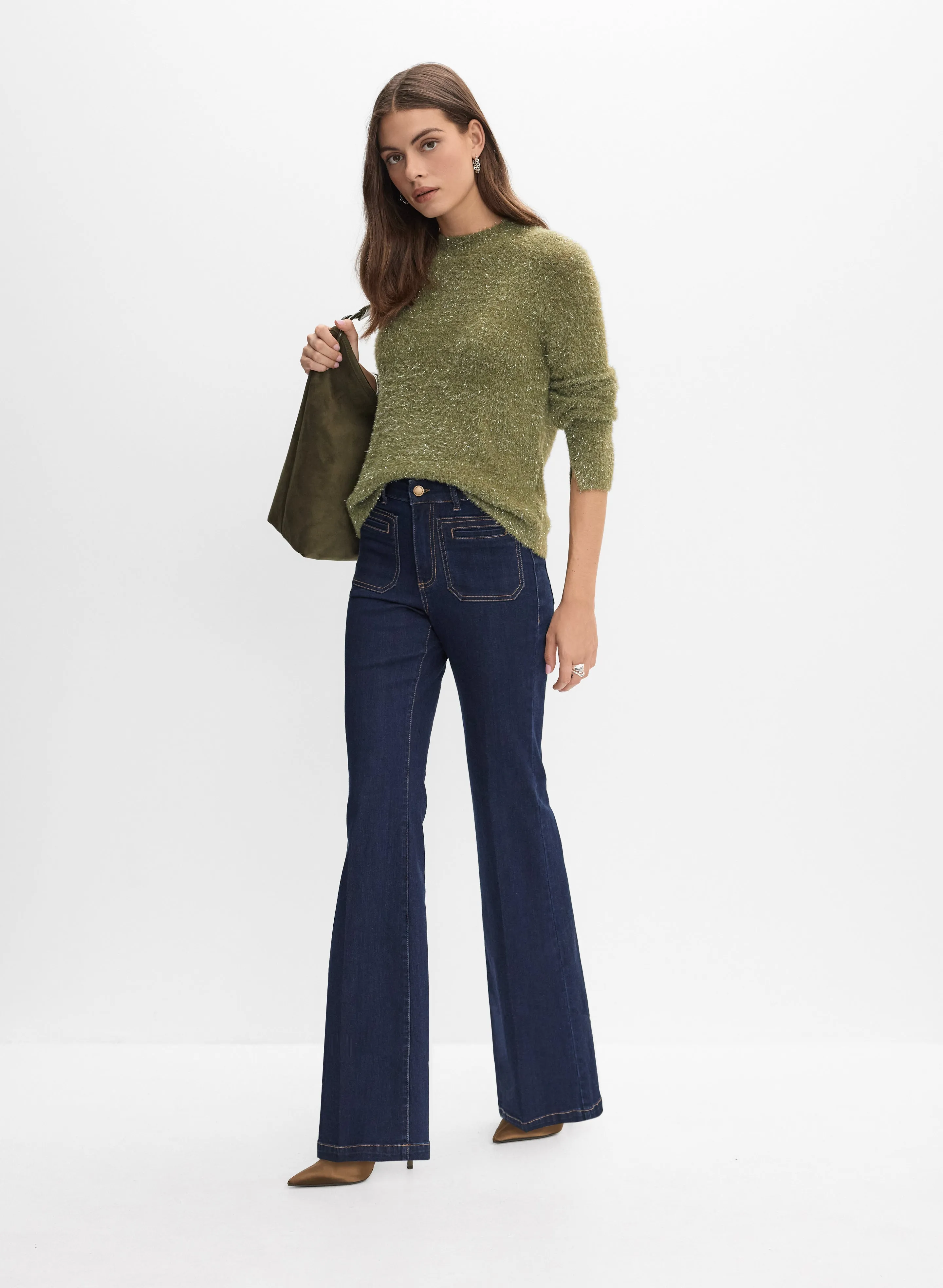Metallic Fuzzy Knit Sweater sold by Melanie Lyne product image thumbnail 3