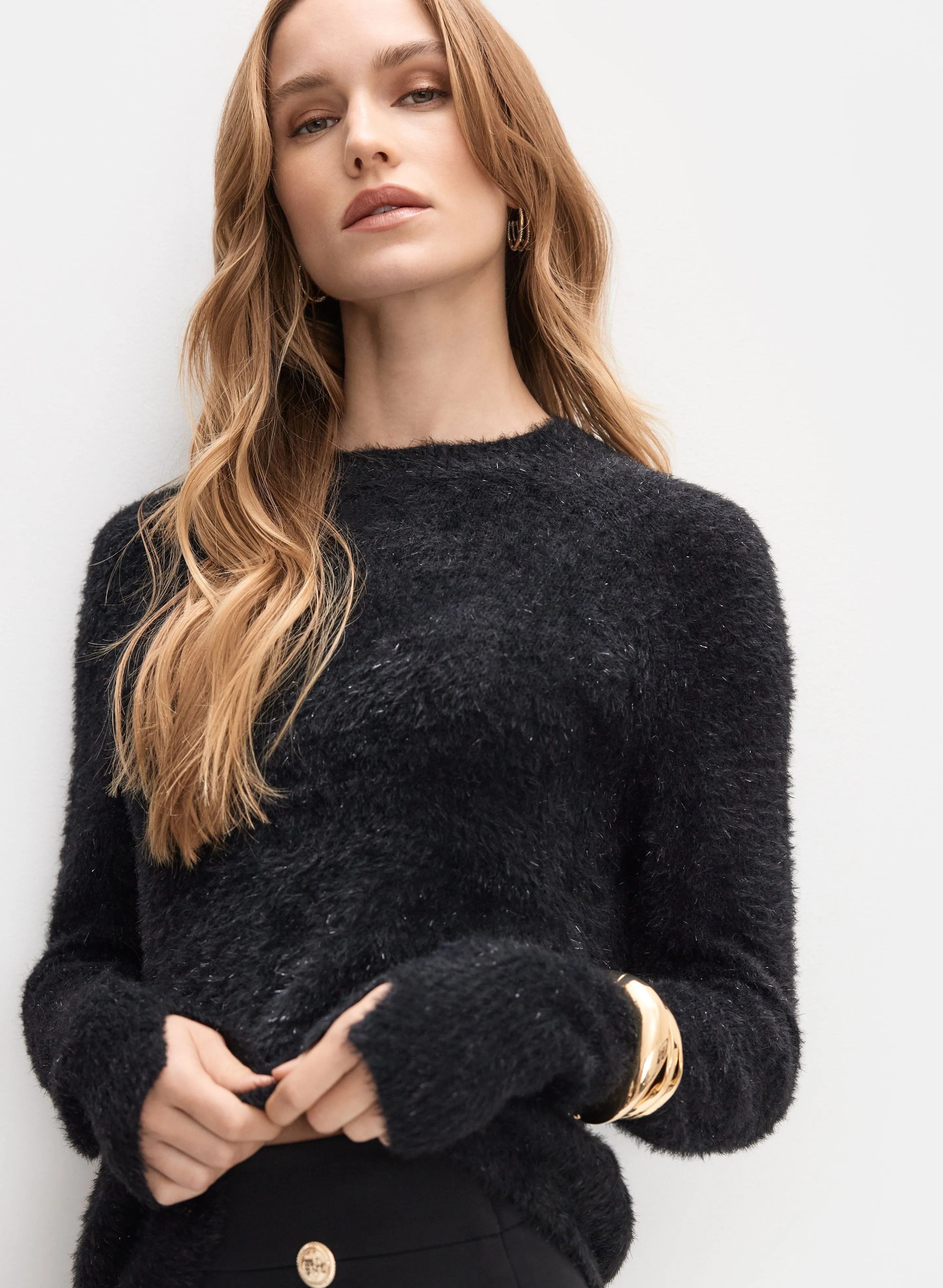 Metallic Fuzzy Knit Sweater sold by Melanie Lyne product image thumbnail 5