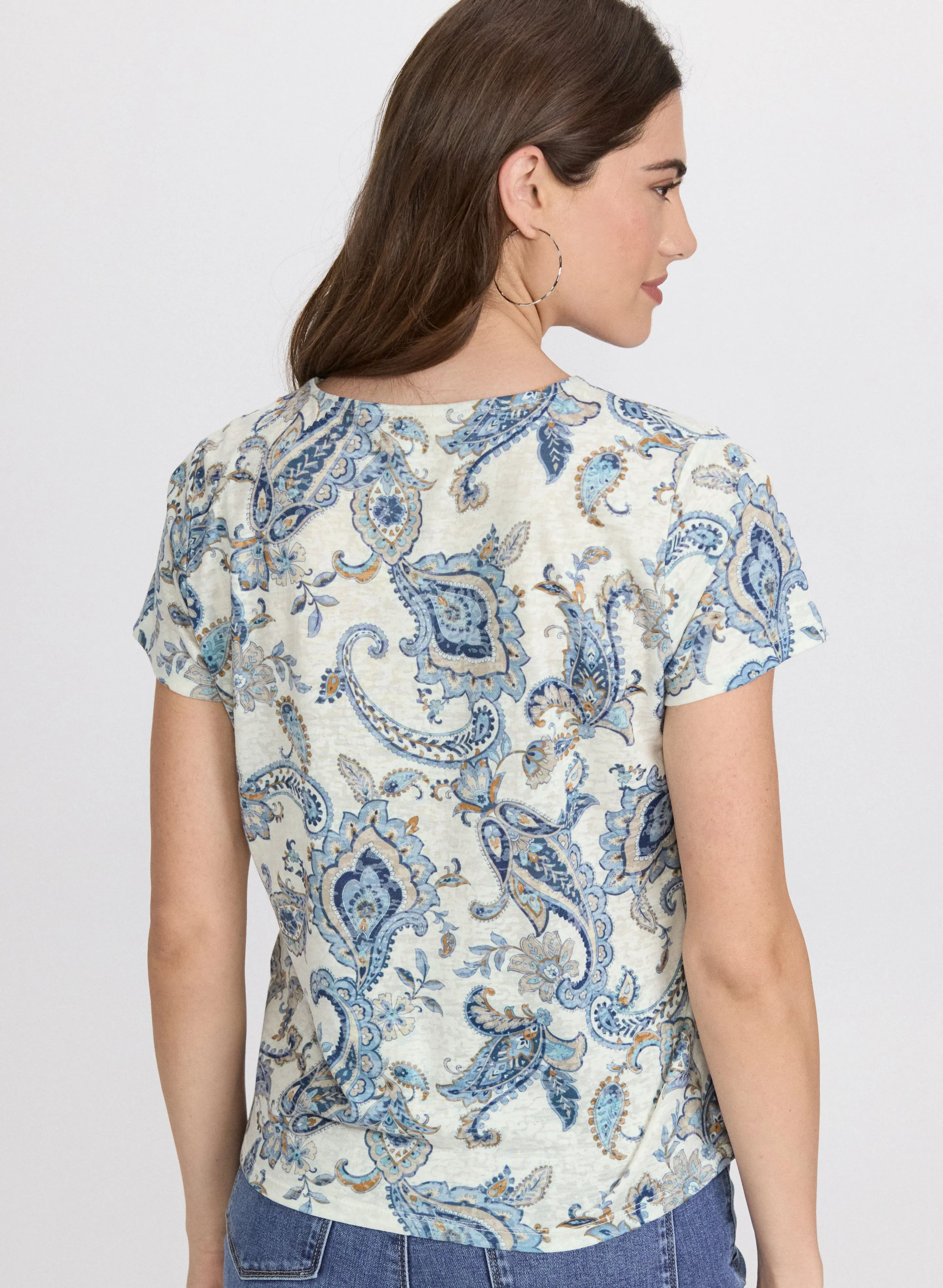 Paisley Print T-Shirt sold by Melanie Lyne product image thumbnail 4