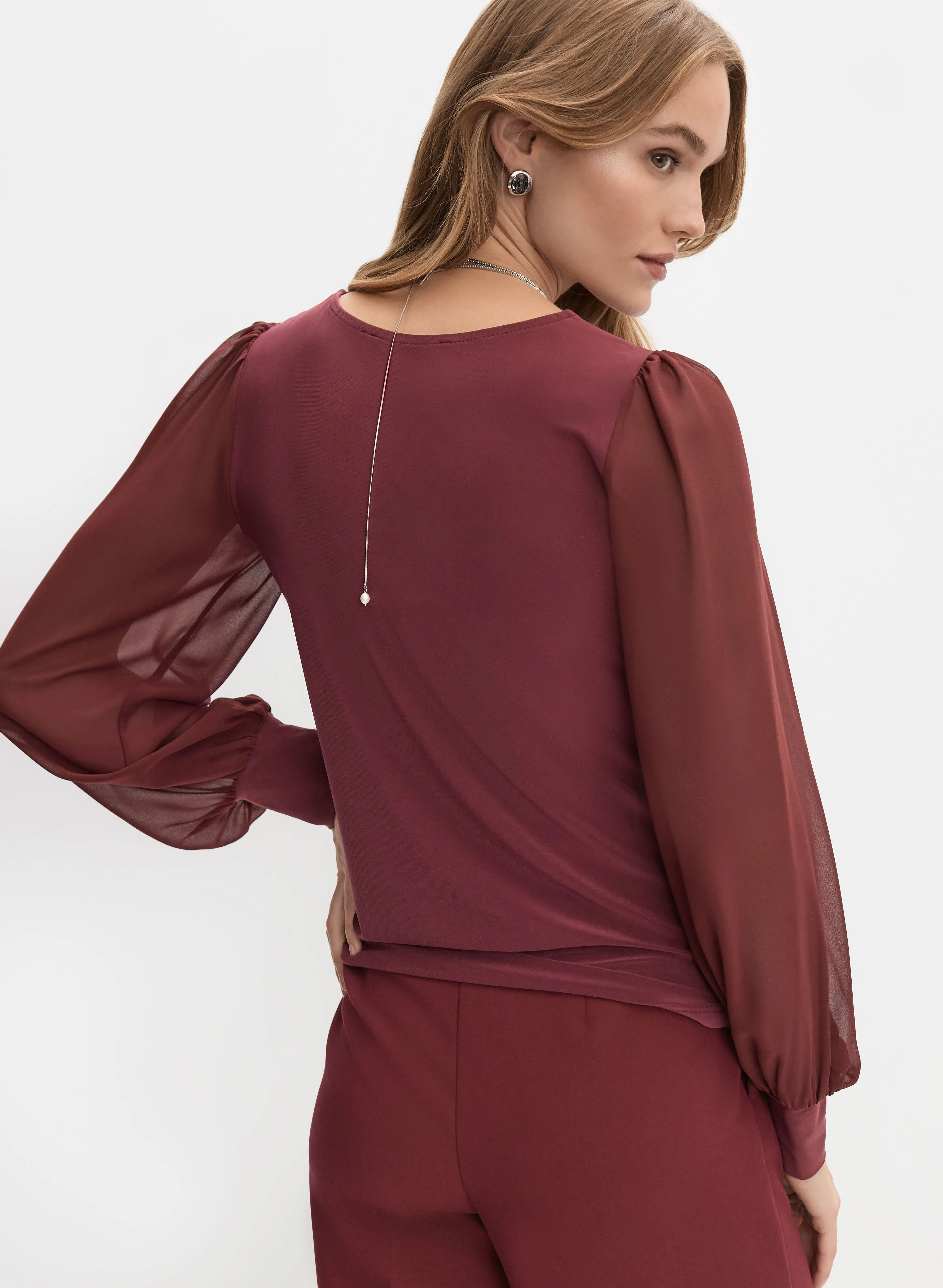 Chiffon Sleeve Top sold by Melanie Lyne product image thumbnail 4